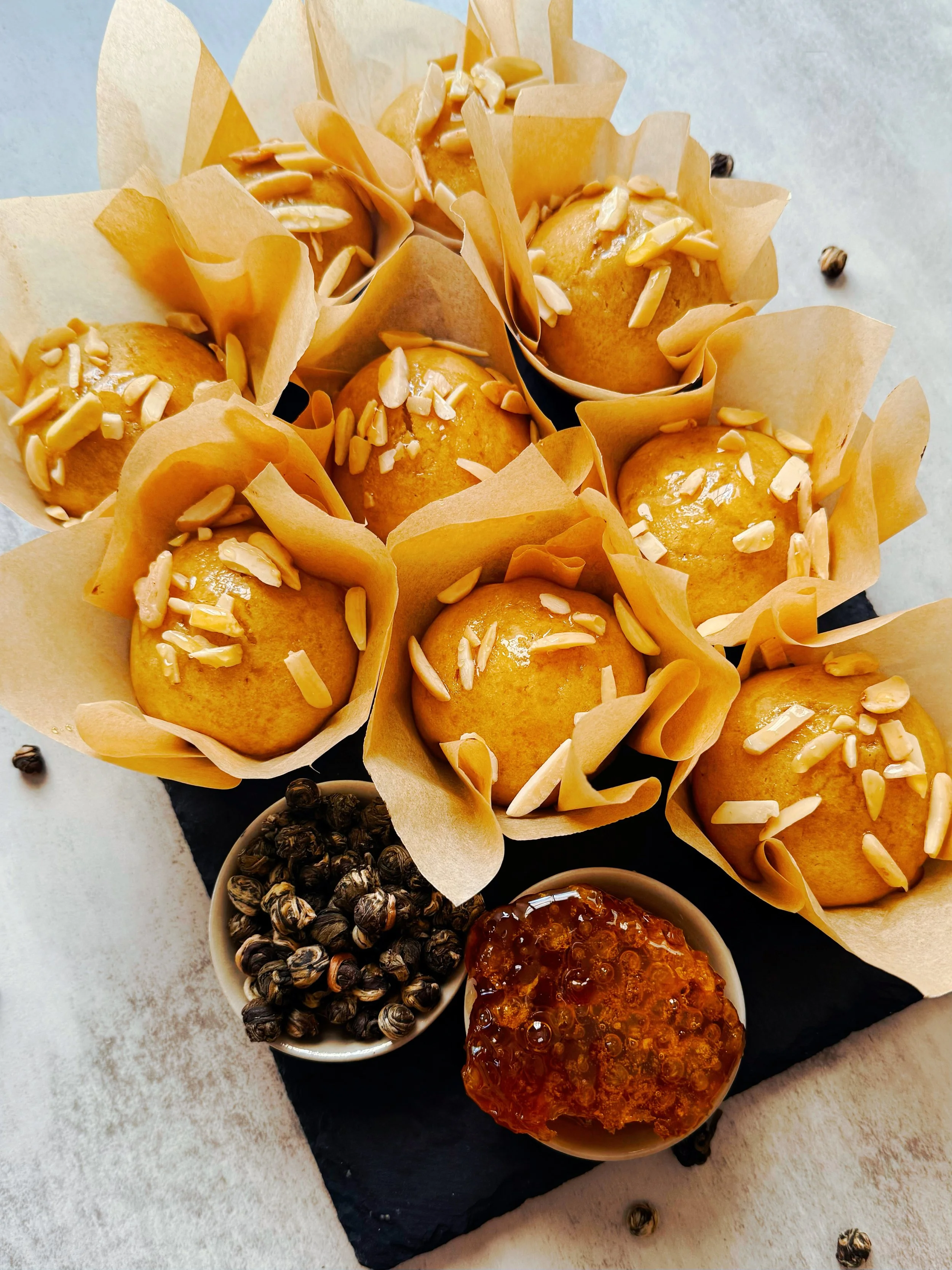 honey jasmine tea cakes