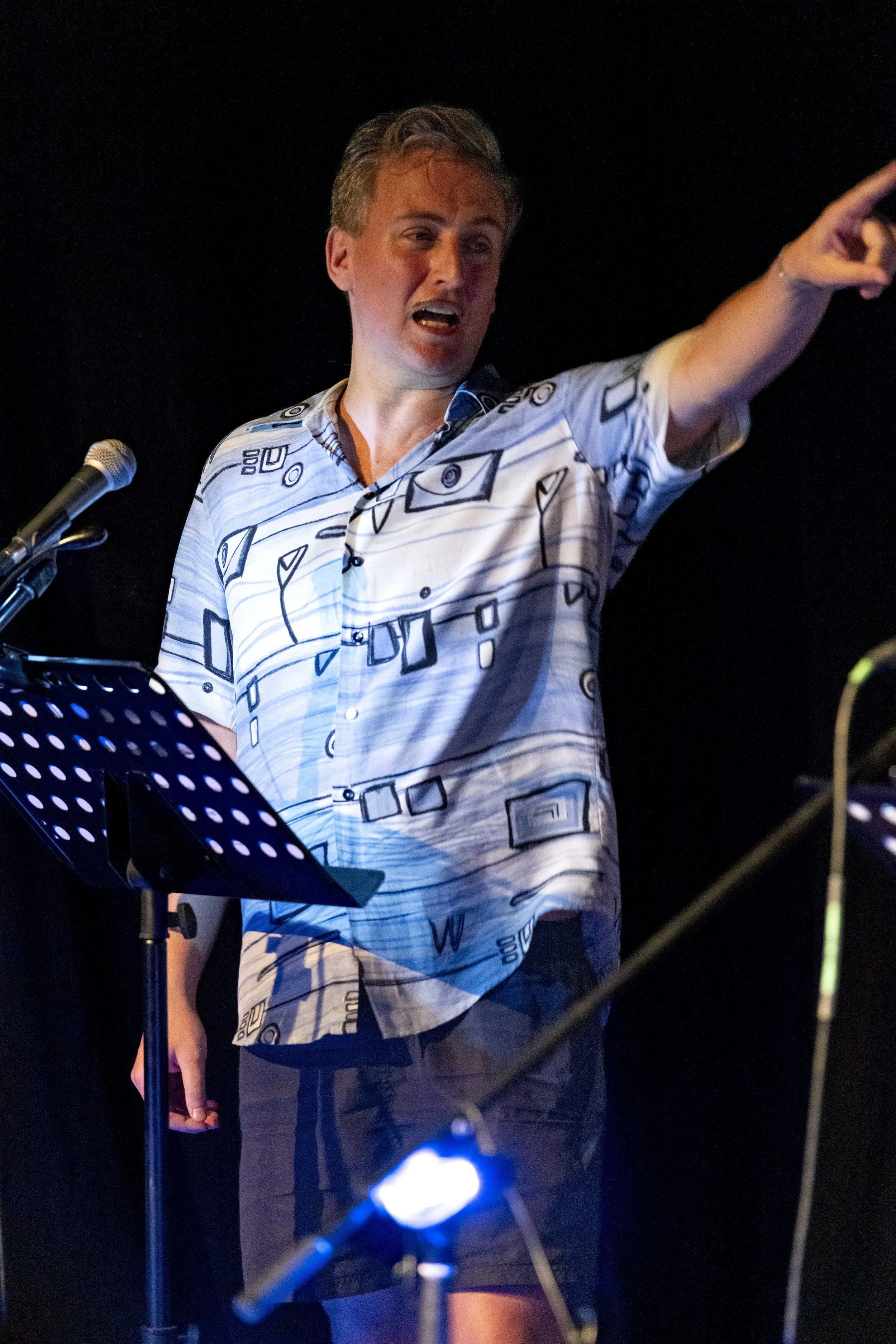 A human enacts the play.