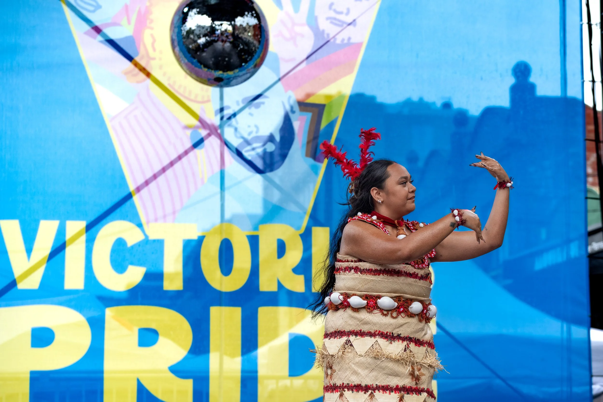 A dancer from the Pacifique X Fiafia Pride Celebration.