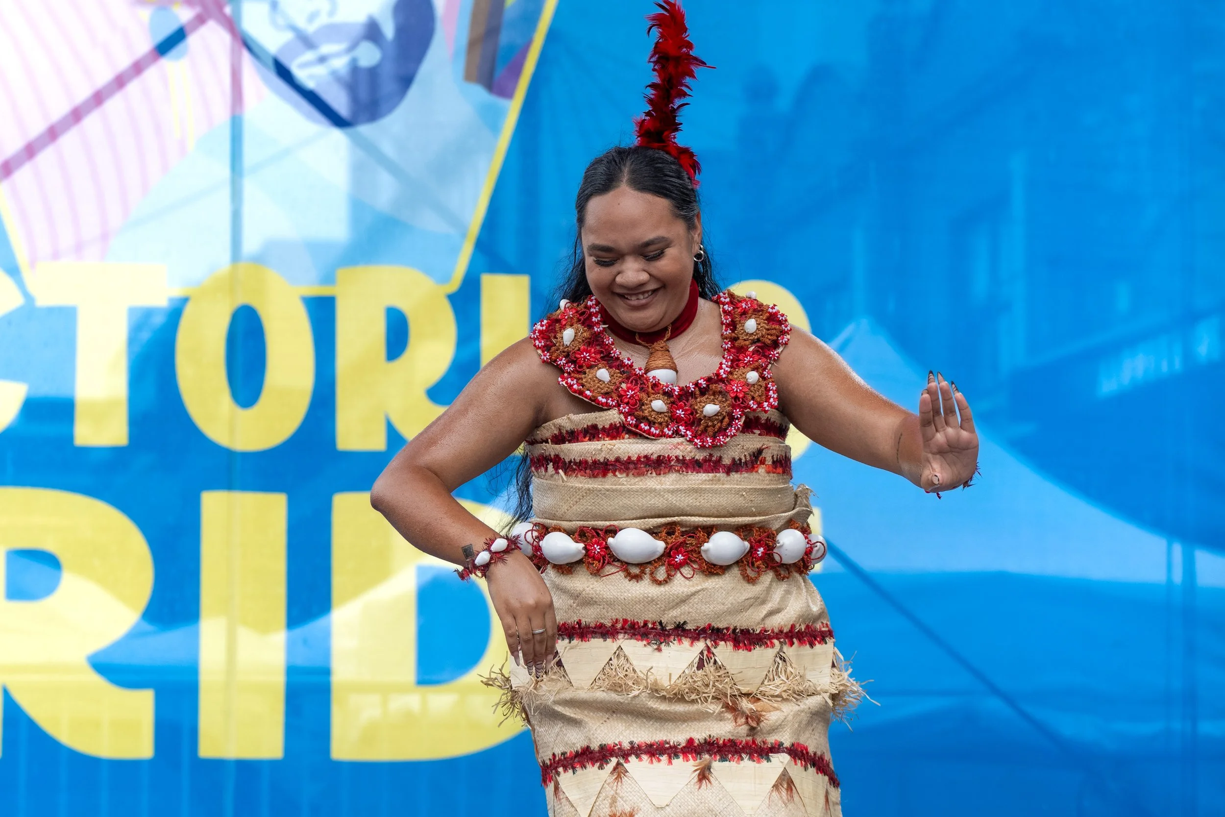 A dancer from the Pacifique X Fiafia Pride Celebration.