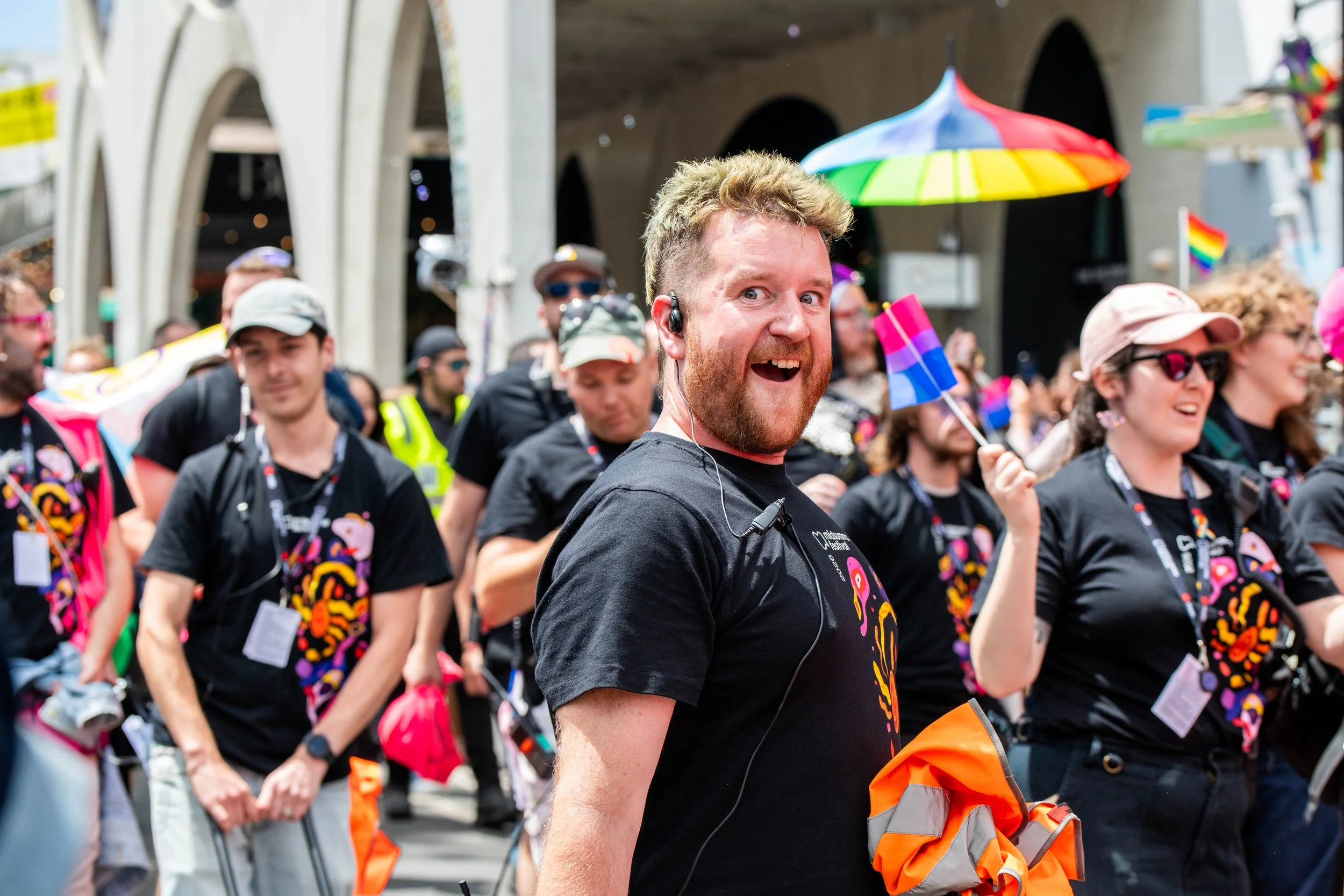 Midsumma staff member poses for the camera.