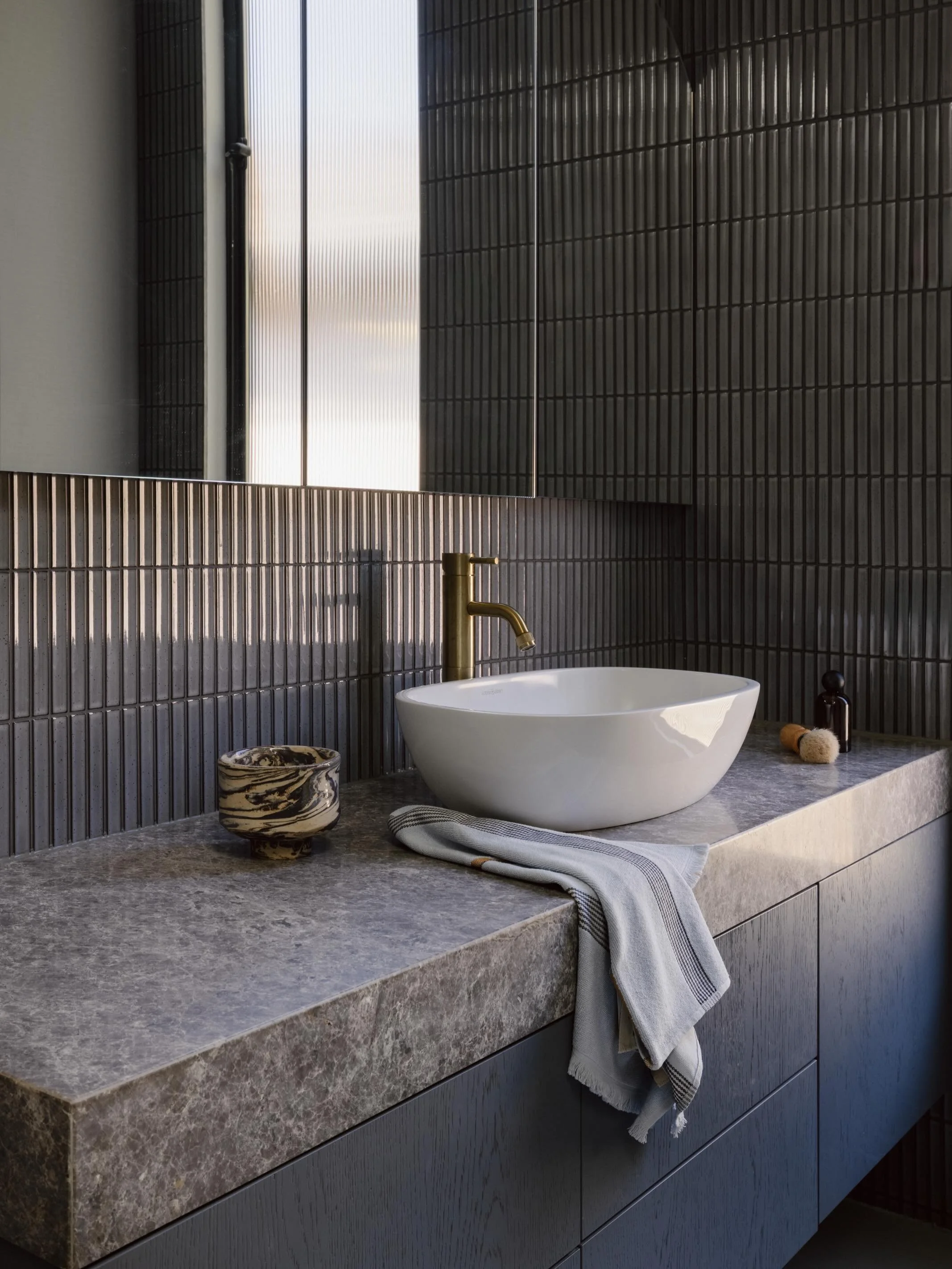 Striking a balance between masculinity and modernity, the Boys&rsquo; bathroom is defined by its restrained palette and tactile materiality.

A functional space, yet one that imbues the cool factor every boy instinctively gravitates toward.

Interior