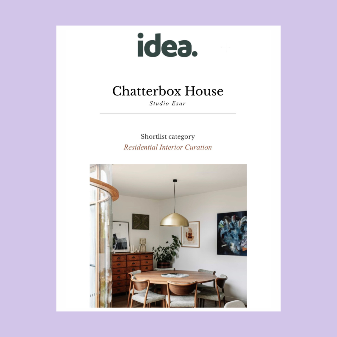 Interior Design Excellence Awards 2025 shortlist in Residential Interior Curation for Chatterbox House in Fitzroy North