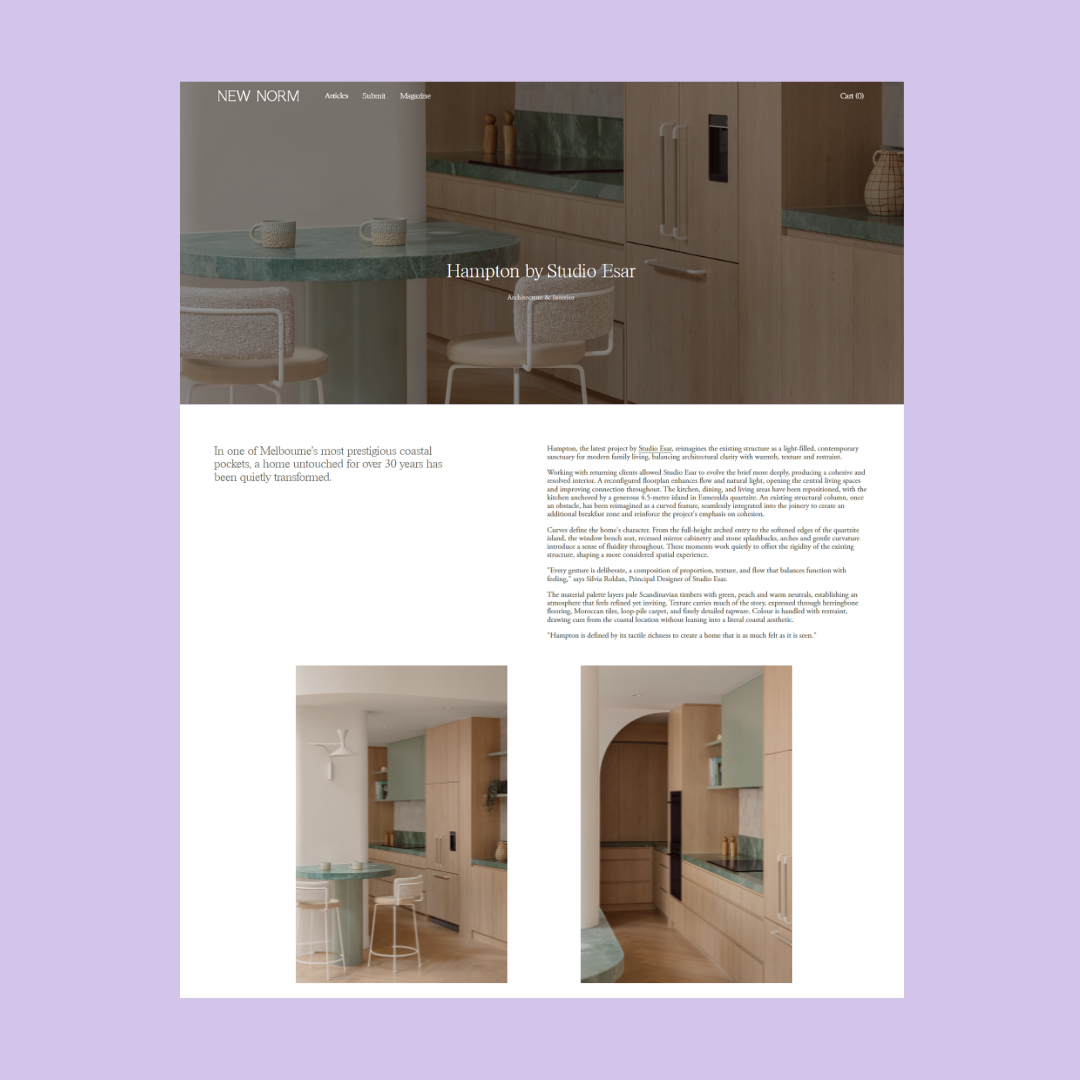 Hampton interior design by Studio Esar New Norm