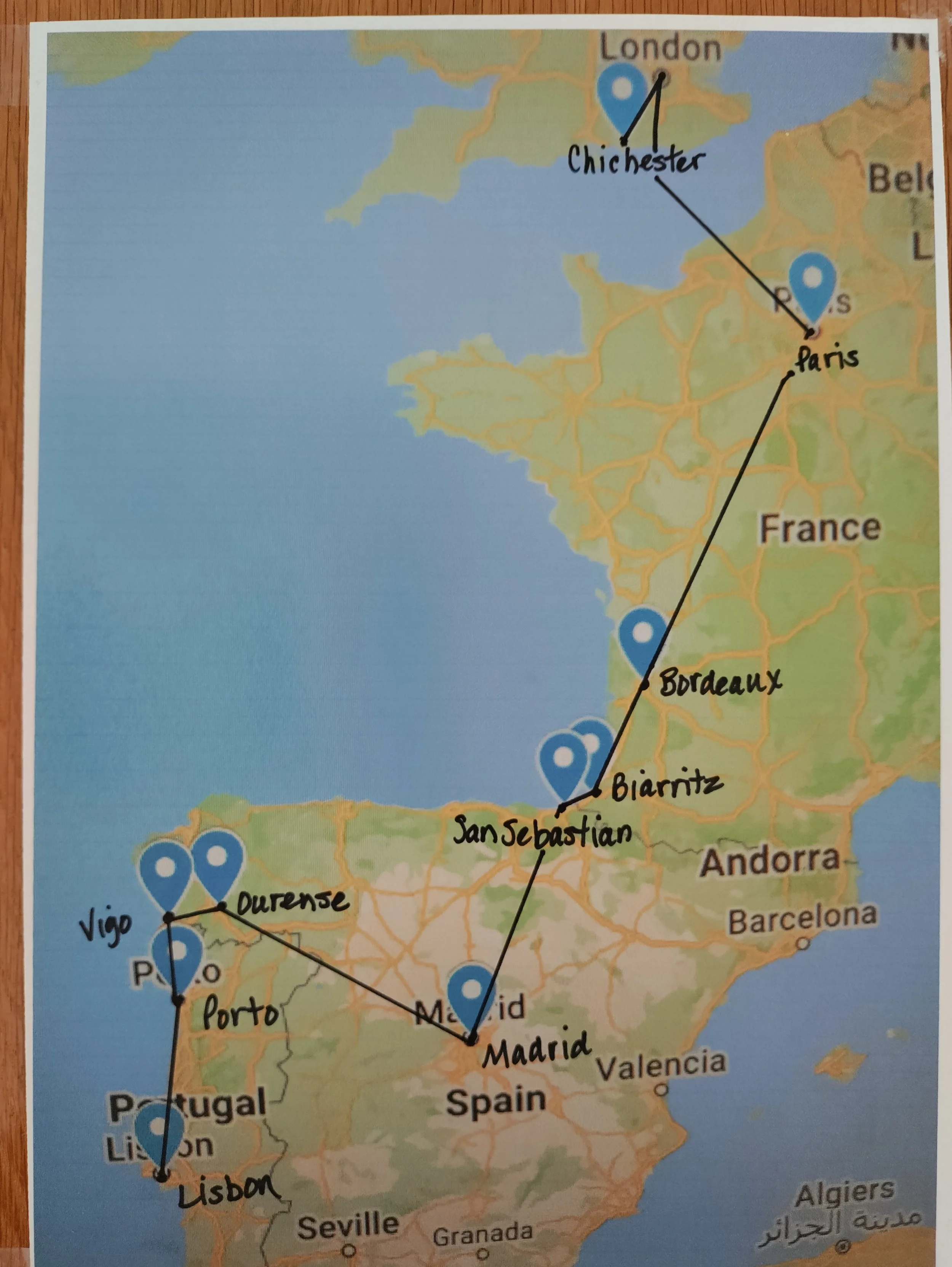 Map of our Trip