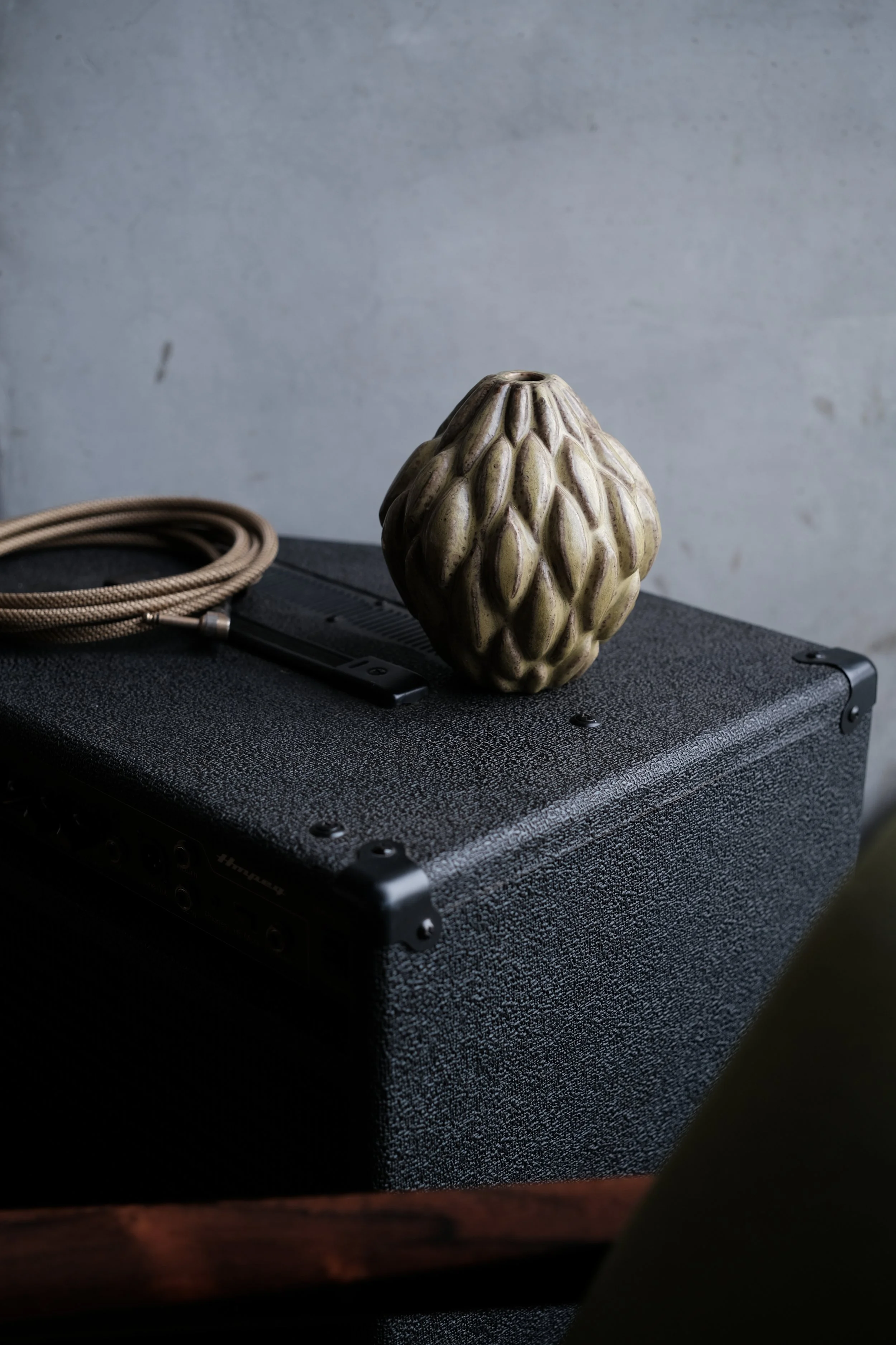 Axel Salto, A solfatara glaze stoneware vase in budding style