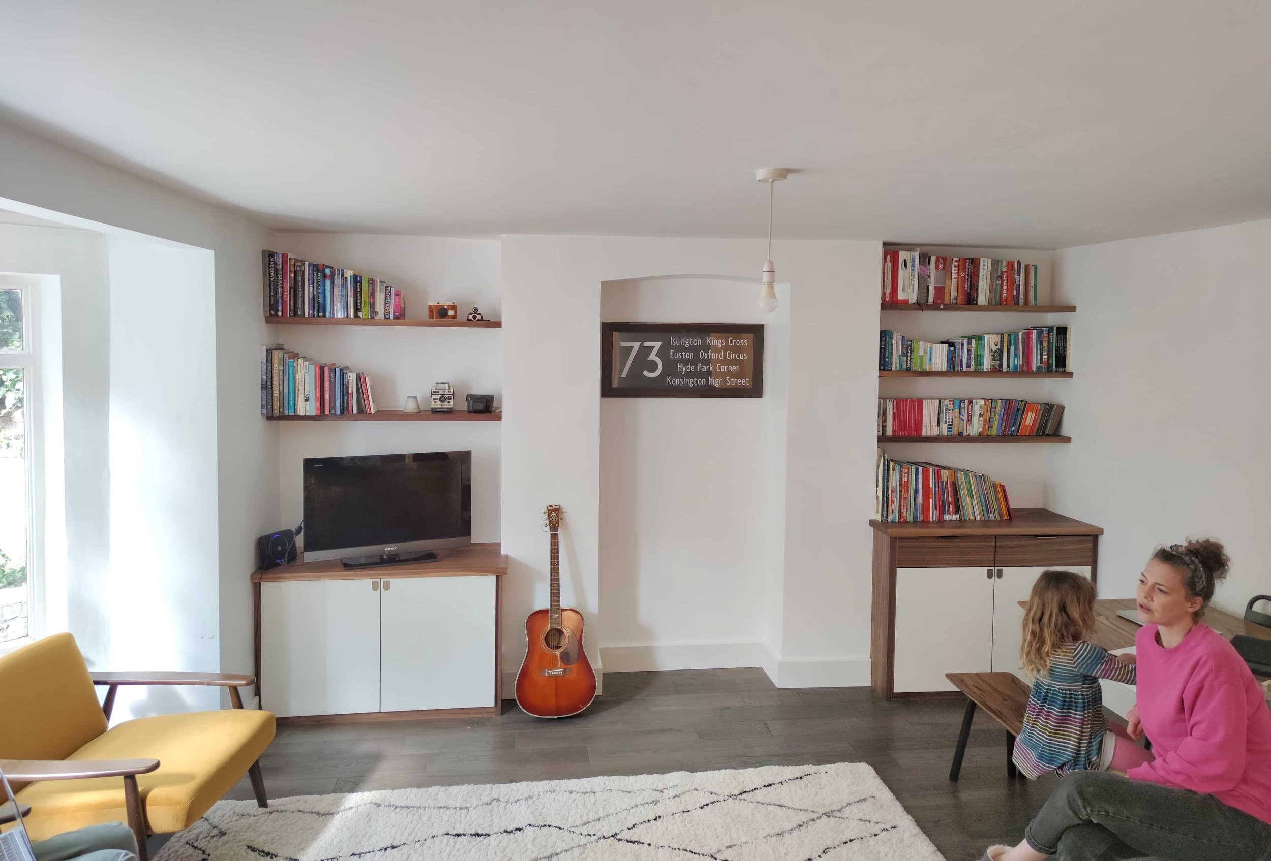 Walnut alcove units Stoke Newington