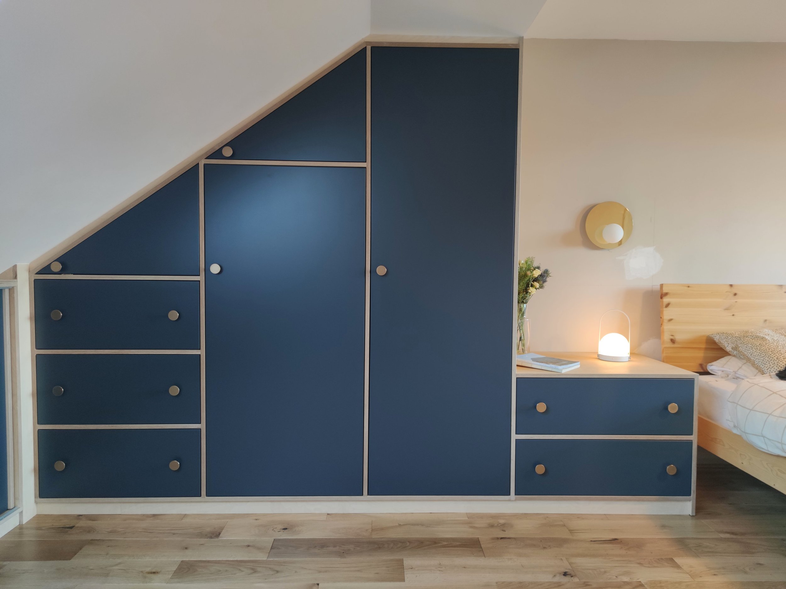 Custom birch ply wardrobe