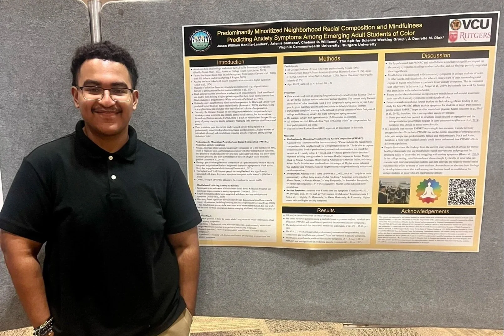 Jason presented his work from summer titled: “Predominantly Minoritized Neighborhood Racial Composition and Mindfulness Predicting Anxiety Symptoms among Emerging Adult College Students of Color”