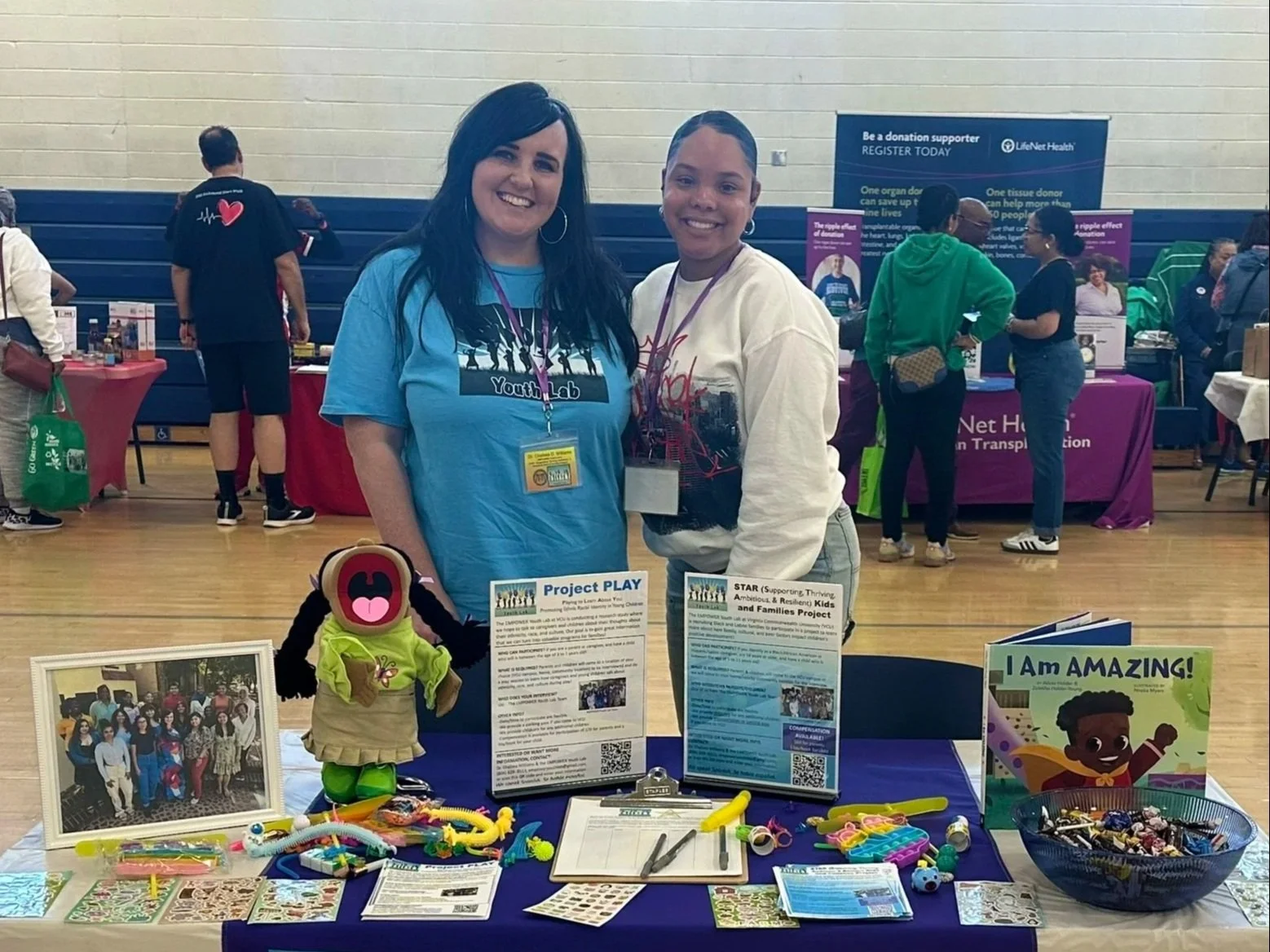 Dr. Williams & Llorielle spreading the word about lab and sharing resources at the Black Family Wellness Expo