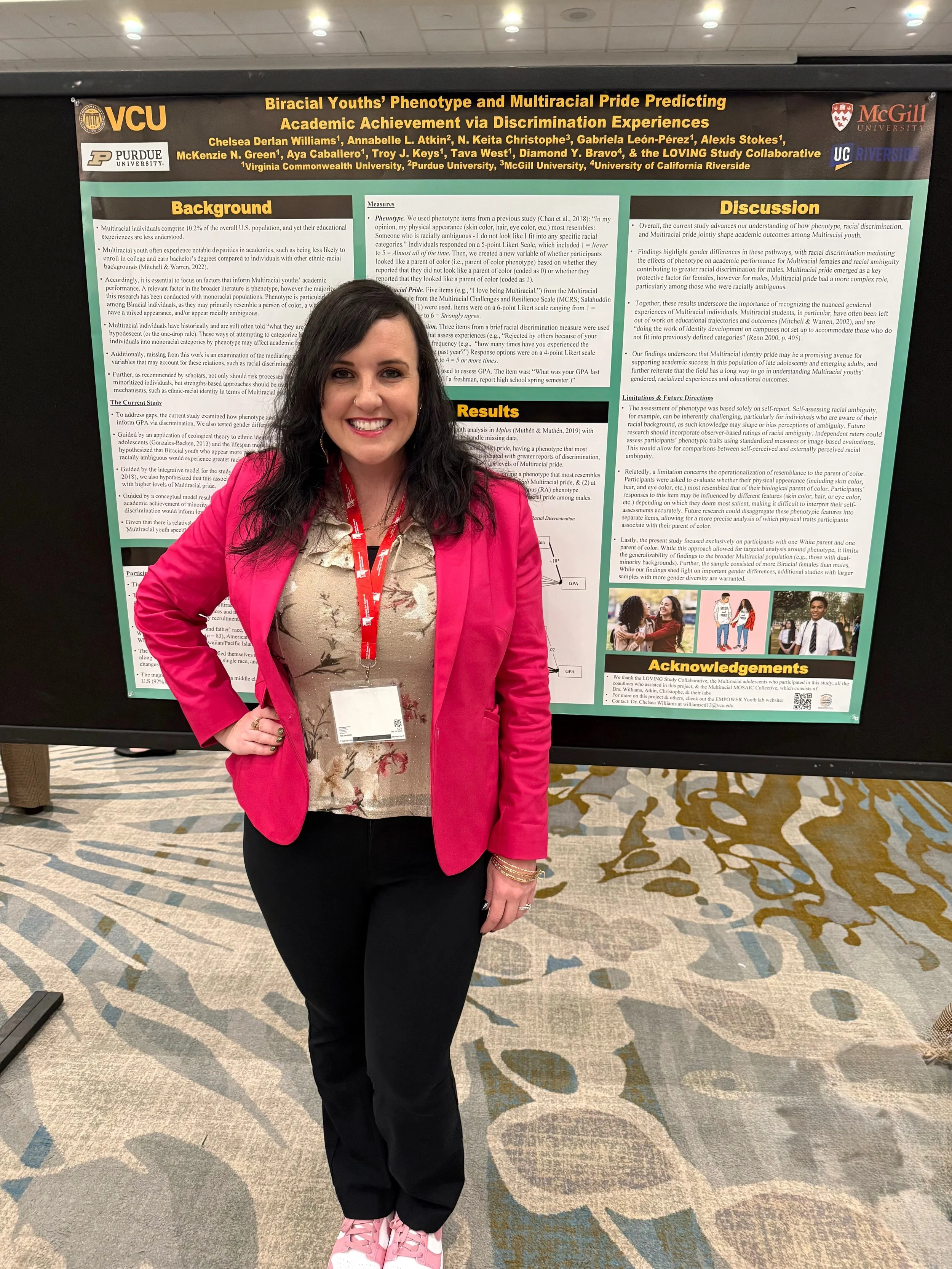 Dr. Williams presented on Biracial emerging adults’ phenotype and Multiracial pride predicting academic achievement via discrimination experiences