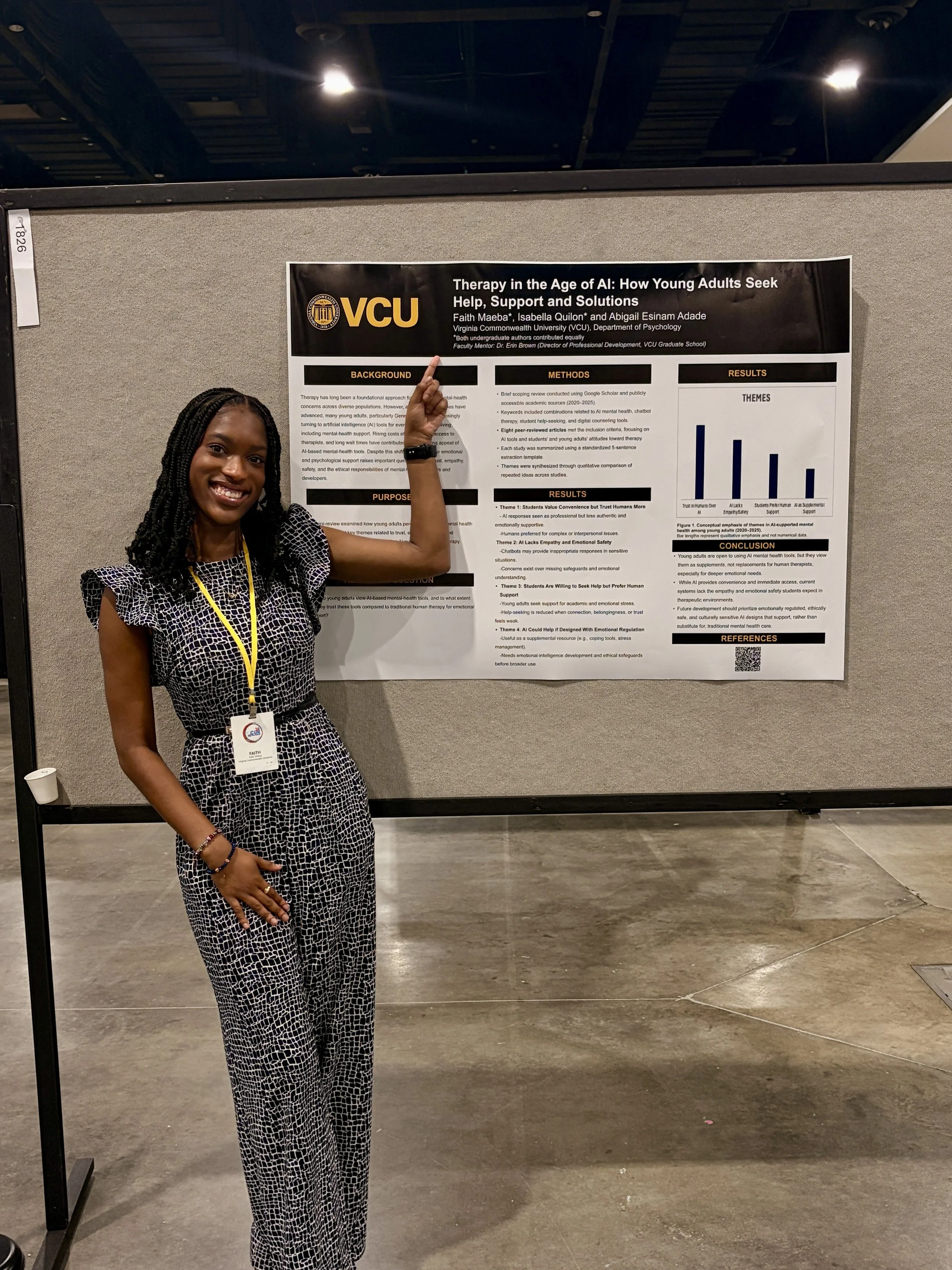 Faith presented on Therapy in the Age of AI- How Young Adults Seek Help Support and Solutions