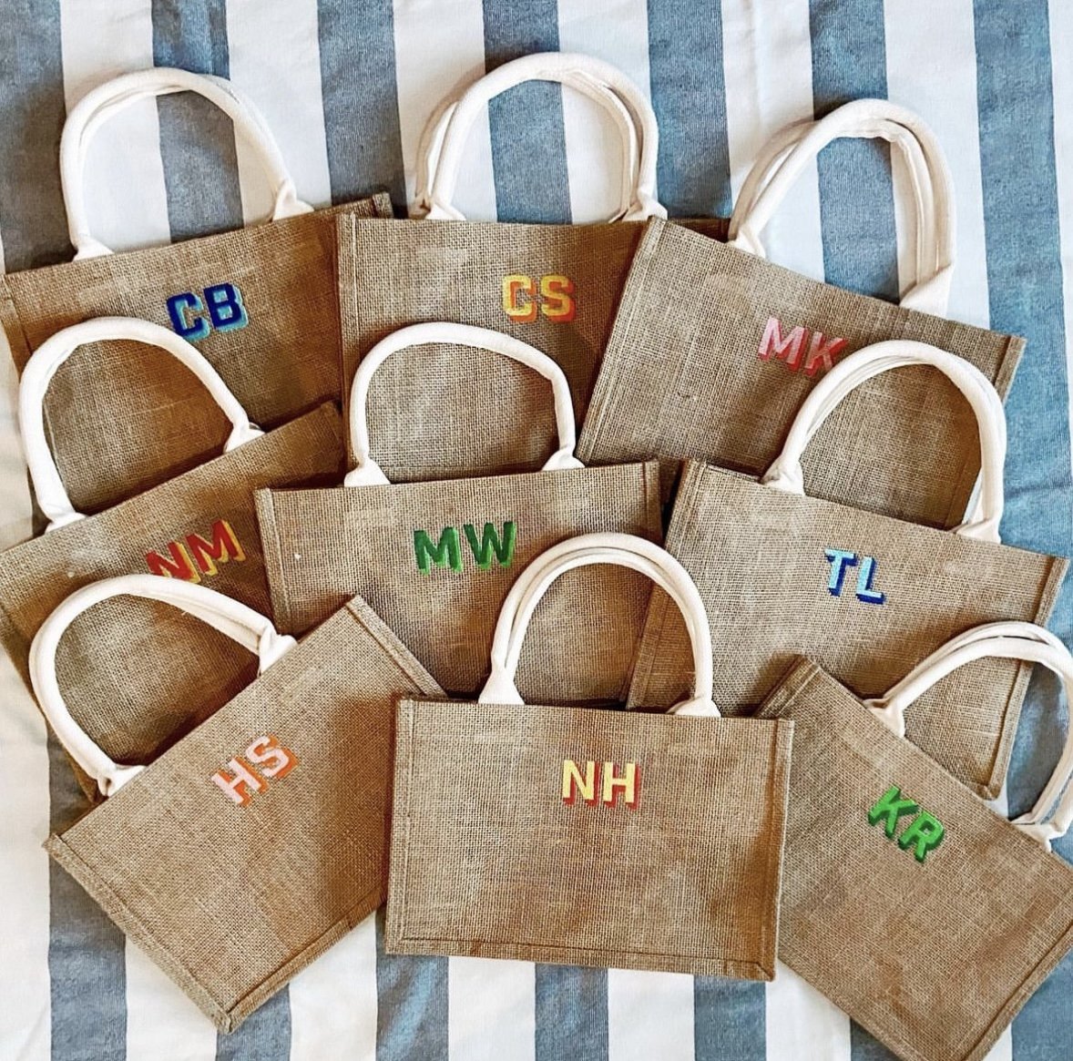 Monogrammed Canvas Beach Bag