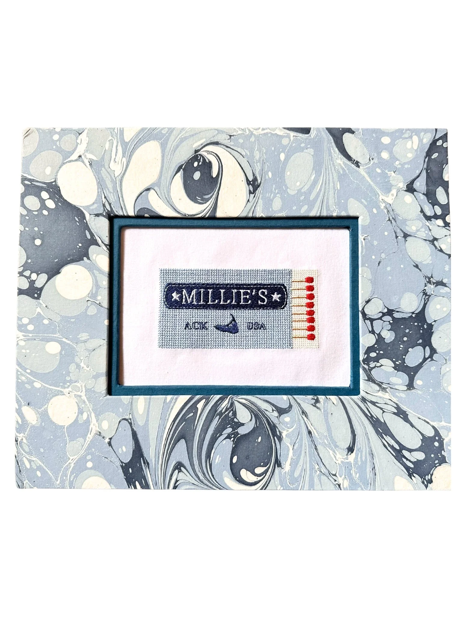 Bayberry Embroidery Millies Nantucket Matchbook with Inner Child Marble Frame.jpg