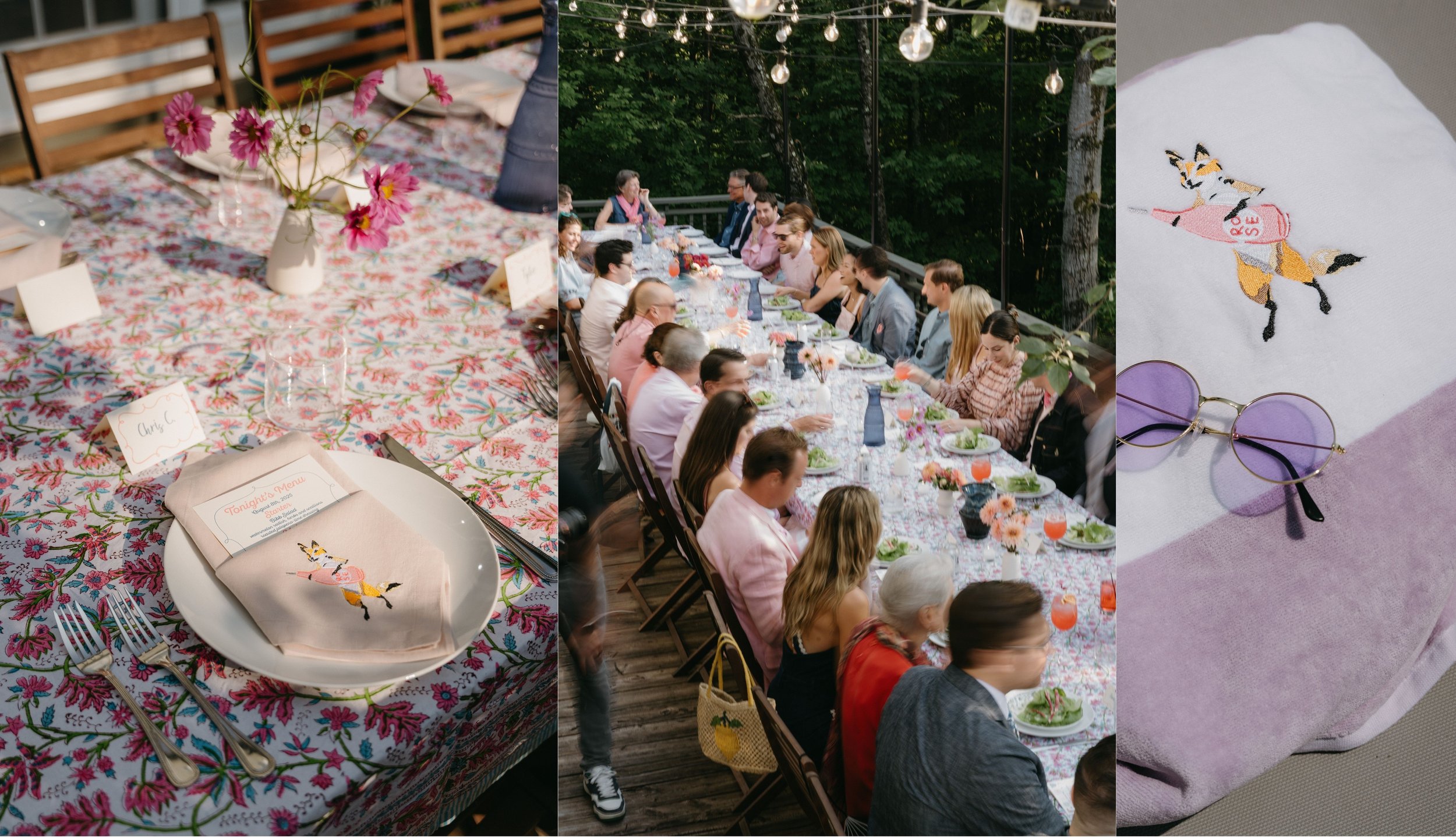 Custom embroidered wedding linens and pool towels