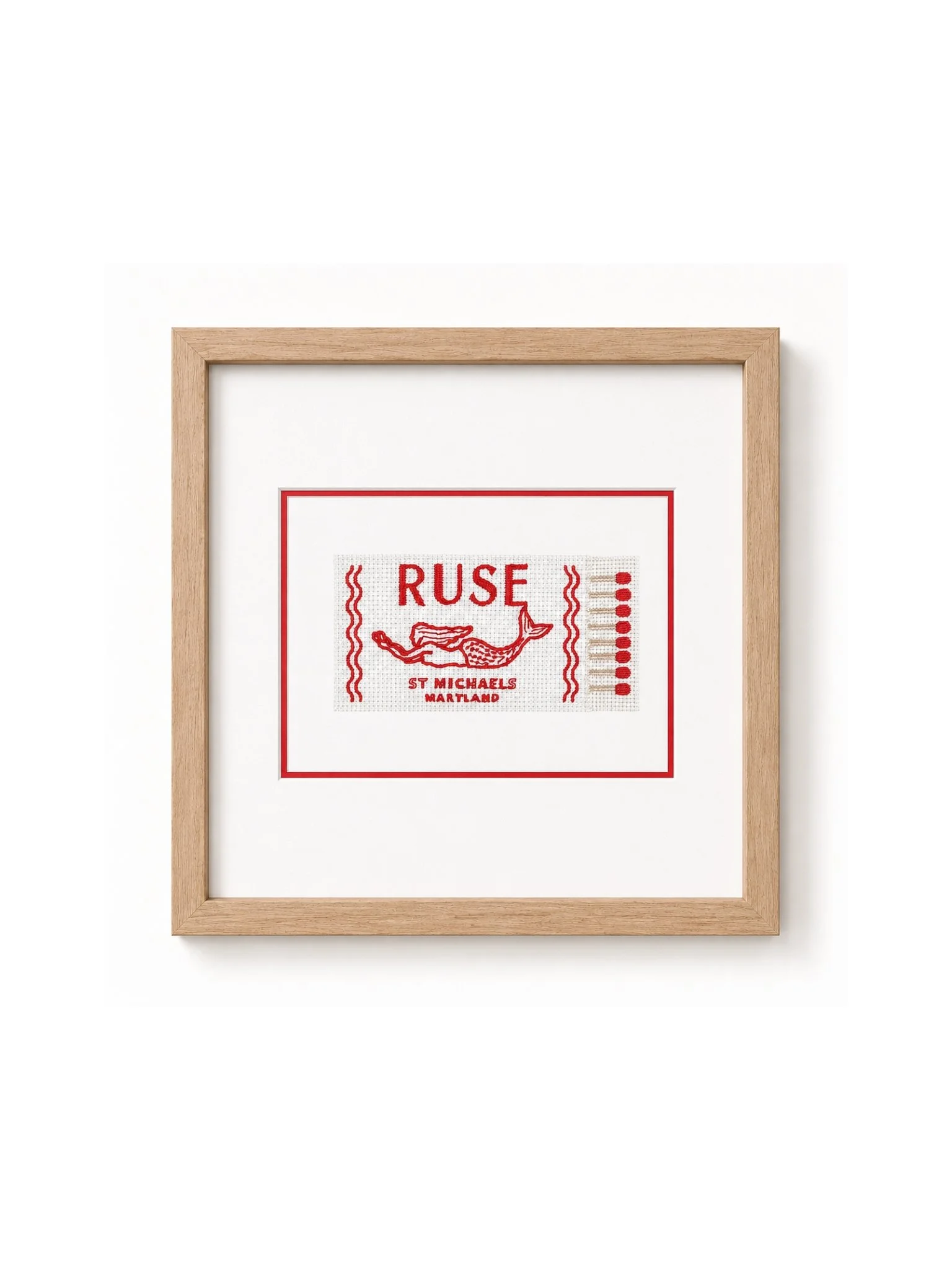 Ruse St Michaels Embroidered Matchbook Art | St Michaels Restaurant Gift