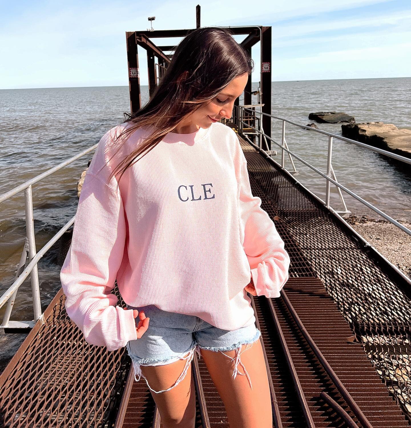 Preppy CLE

I designed this light pink and navy corded crewneck to be reminiscent of the ever popular monogrammed sweaters of the 1980&rsquo;s. Updated to fit your beachy wardrobe, I think this little kiss of CLE will be your go to item of the summer