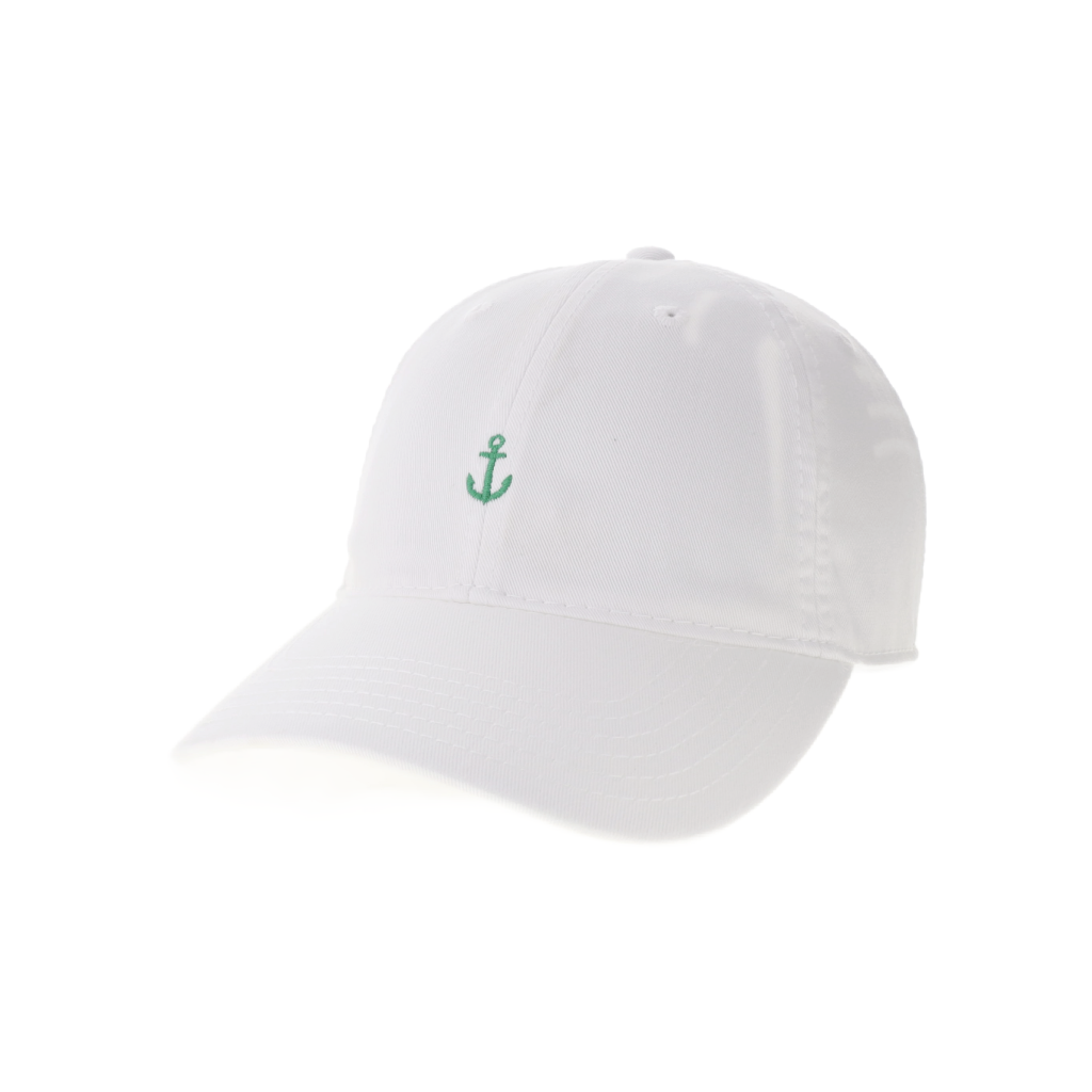 Nautical Anchor Hat - White & Kelly Green