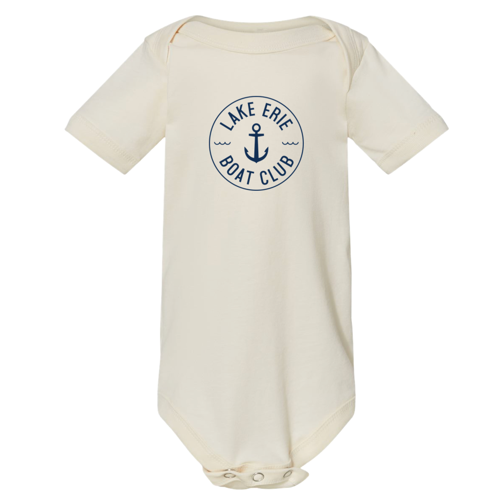 Boat Club Onesie - Natural & Navy