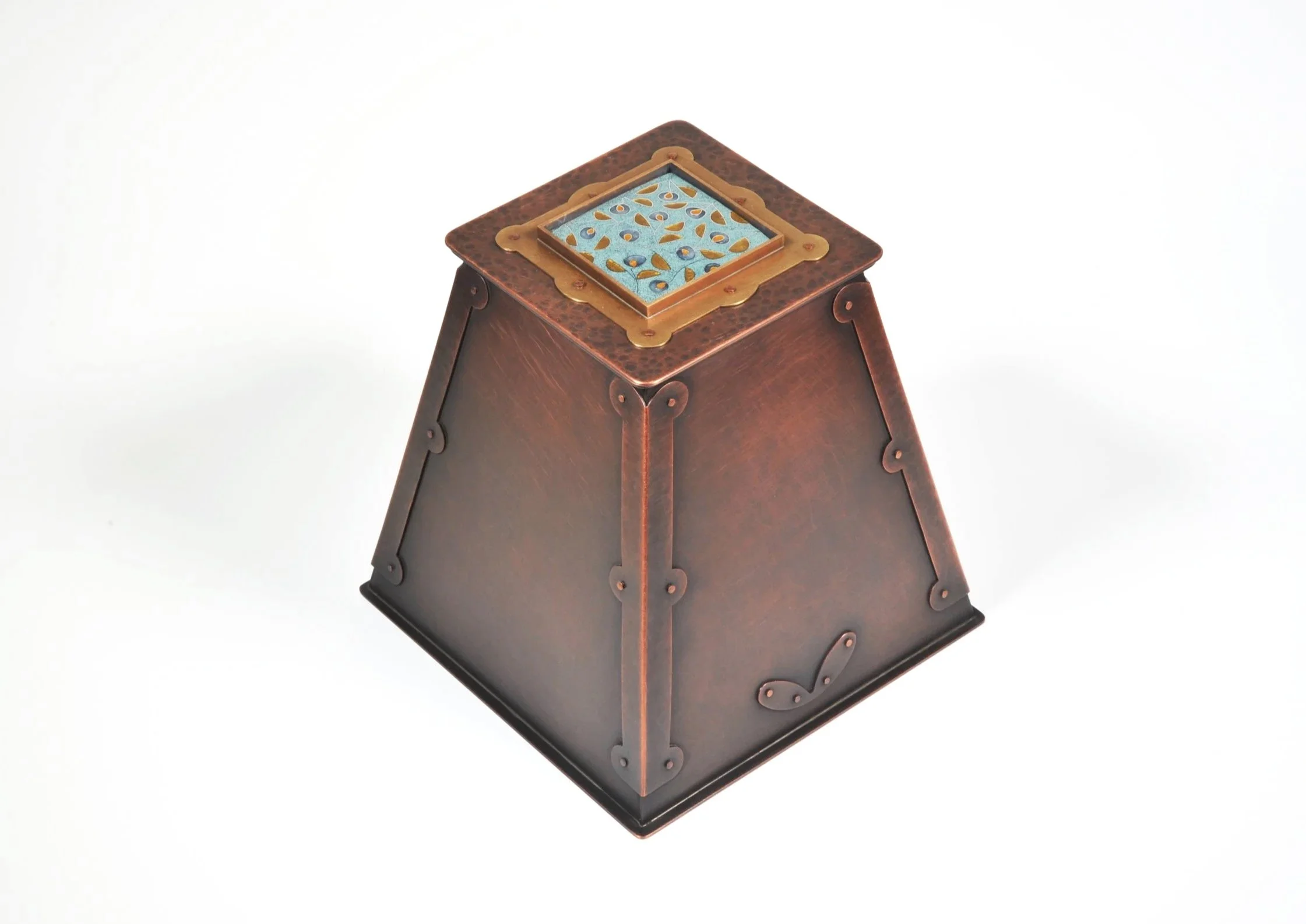 Cloisonné  and copper Leaves Urn