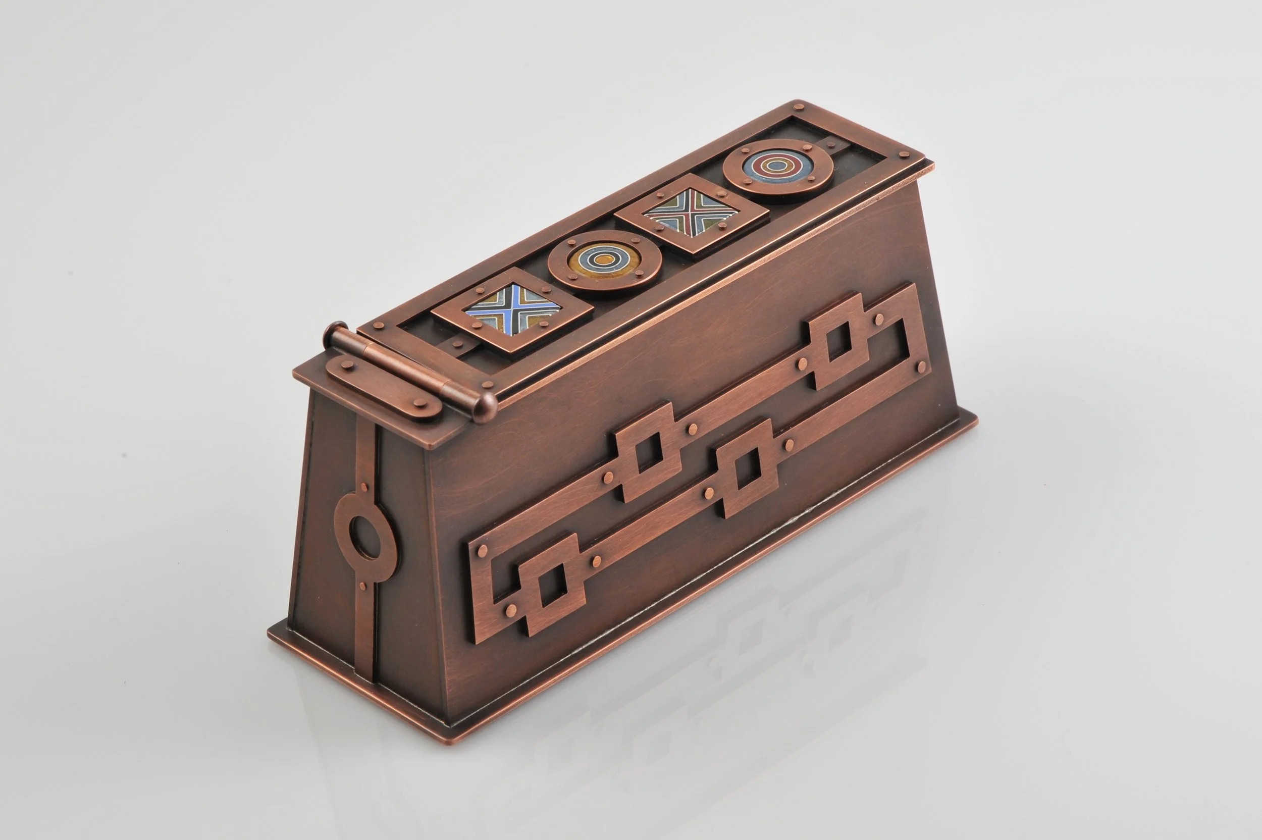Cloisonné and copper Letter Box