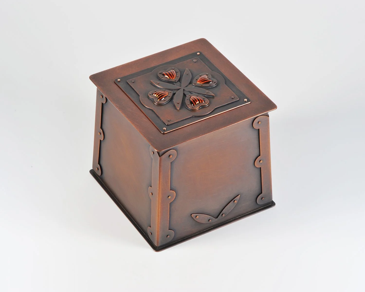 Enamel and copper 4 Heart Urn 