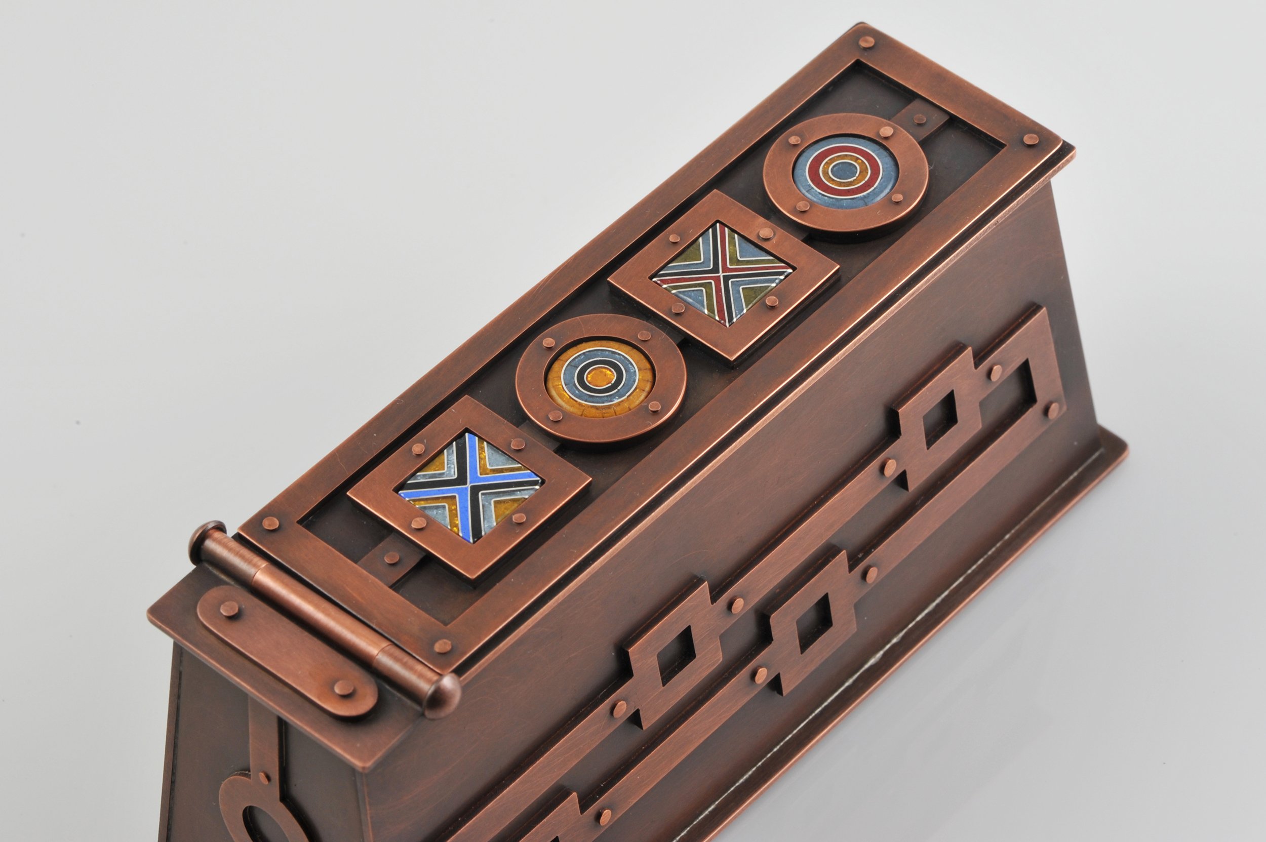 Cloisonné and copper Letter Box