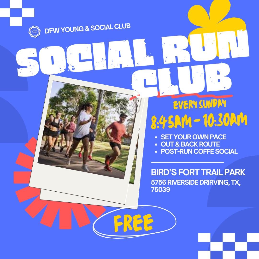 Get your weekend off to a great start with our DFWYAS Run Club! Whether you're running, jogging, or walking, this is your weekly opportunity to get outdoors, move, and meet some great people.

Hosted by the amazing @rushil_balbi. The DFWYAS Run Club 