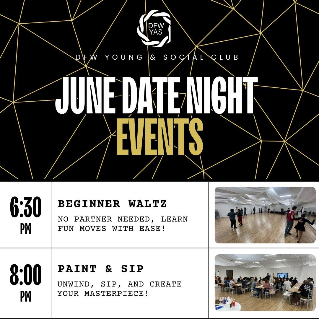 💃🎶 Date Night Friday, June 28th &ndash; Two Amazing Events! 🍷🎨 

Looking for a fun and memorable date night? We&rsquo;ve got two fantastic events this last Friday of the month&mdash;perfect for couples, friends, or anyone wanting to meet new peop