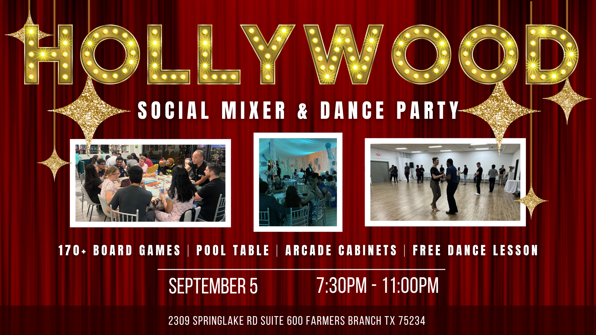 Hollywood Nights Social Mixer & Dance Party