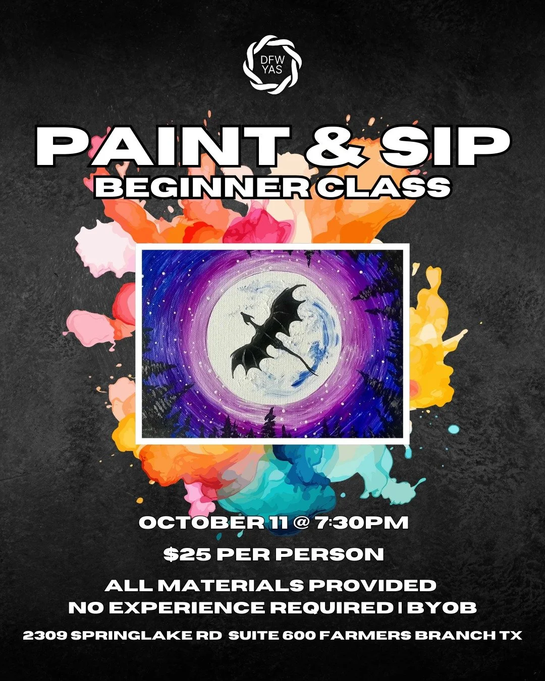 A brush in one hand, your favorite drink in the other 🥂🎨

Our Sip &amp; Paint: BYOB Beginner-Friendly Painting Night is all about relaxing, trying something new, and having fun&mdash;no experience required! With step-by-step guidance, you&rsquo;ll 