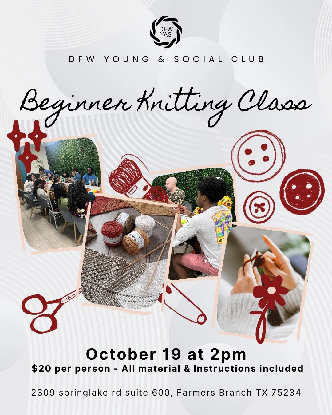 🧶 Calm your mind and create something beautiful.

Join us for our Beginner Knitting Workshop and learn the timeless art of knitting in a fun, hands-on setting. Perfect for total beginners or returning students looking to expand their skills &mdash; 