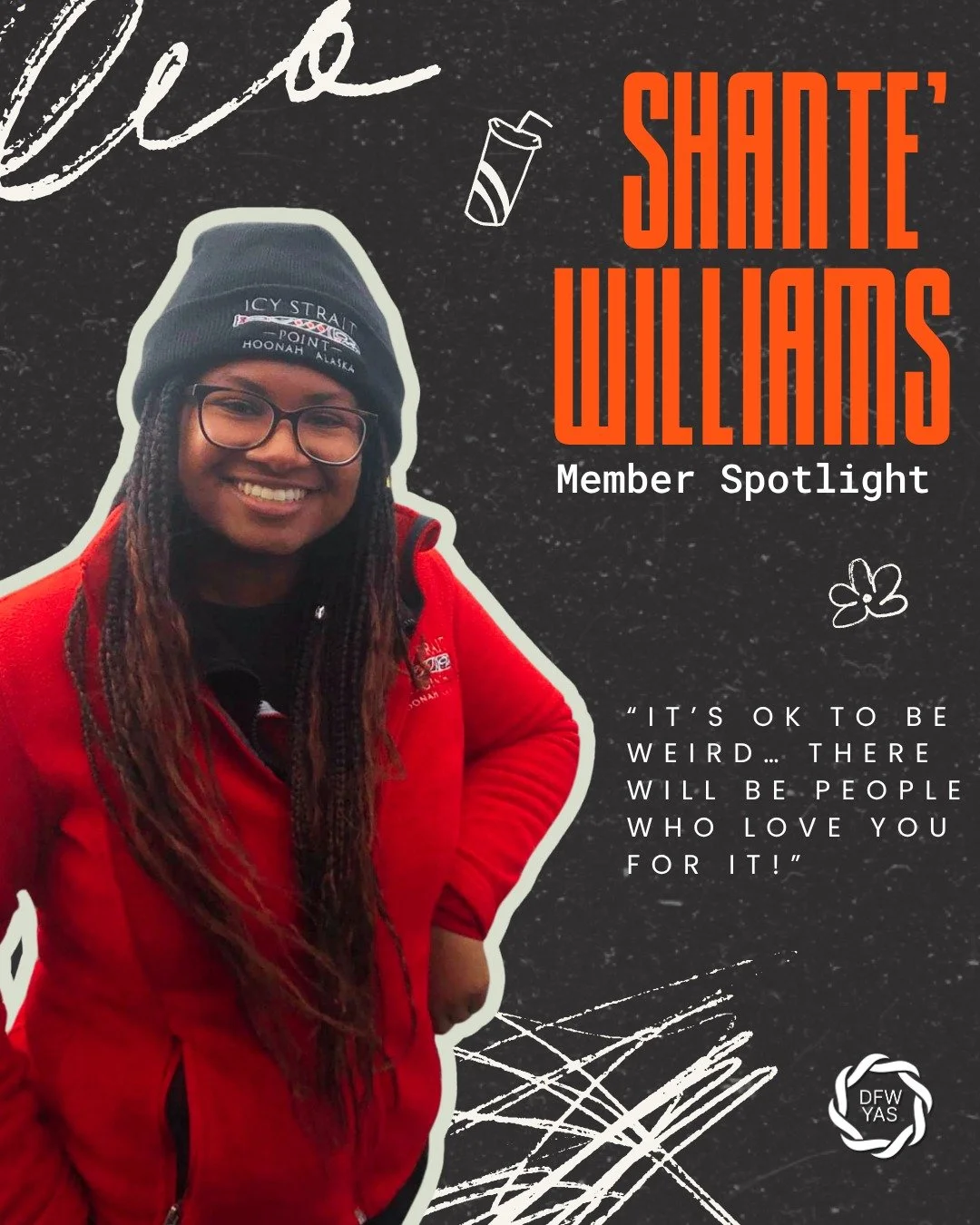 ✨ Meet Shante&rsquo; born in Garland, raised in East Texas, and now a shining part of DFW Young &amp; Social, Shante&rsquo; has a passion for dance, sketching, and even the marimba. From geeking out over marine mammals to traveling to Alaska to see t