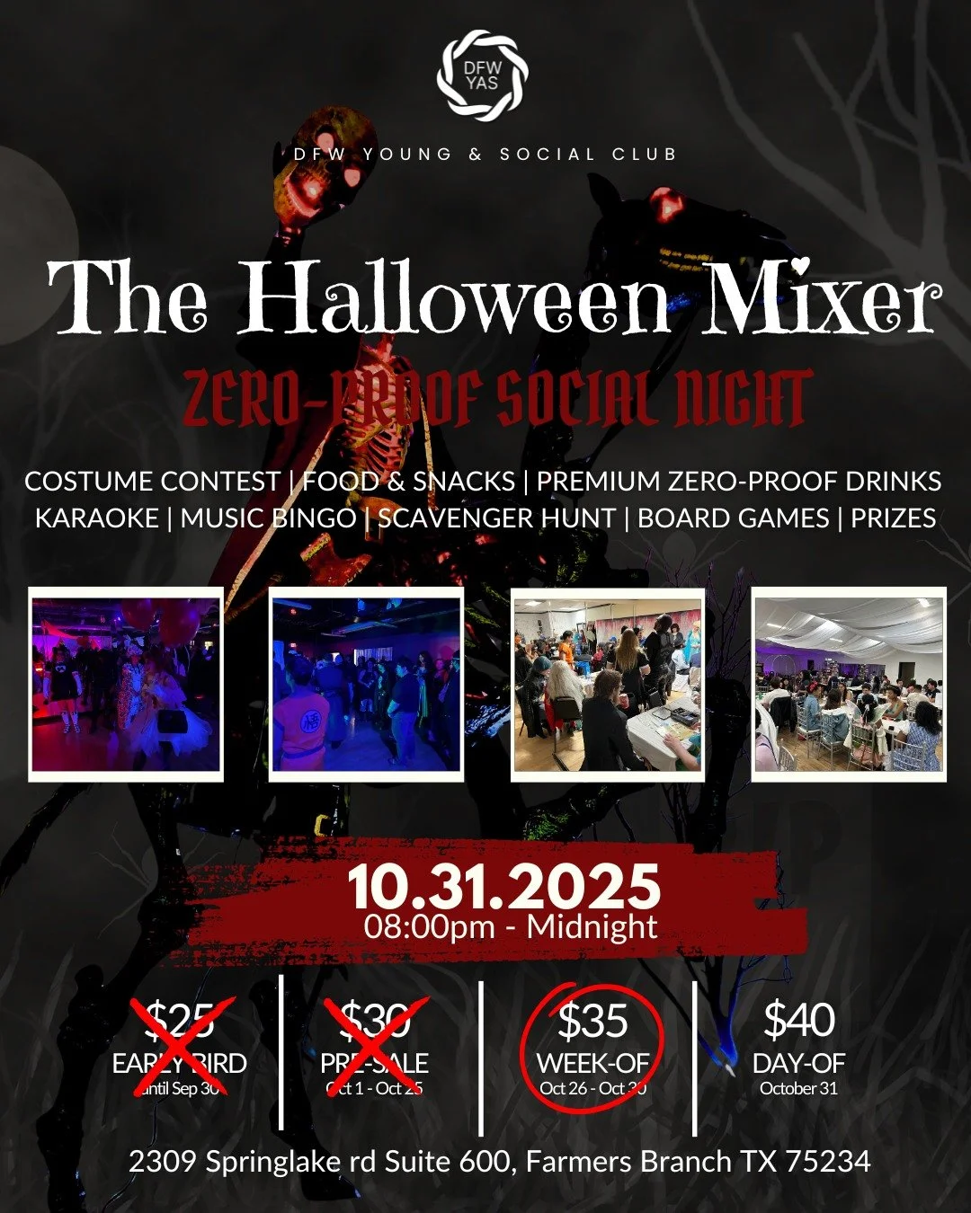 ✨ The countdown is on, our favorite party of the year is almost here! 🎃

The Halloween Mixer: A Zero-Proof Social Night is this Friday, Oct 31 at 8 PM, and tickets are flying. This isn&rsquo;t your average Halloween bash &mdash; it&rsquo;s a night p