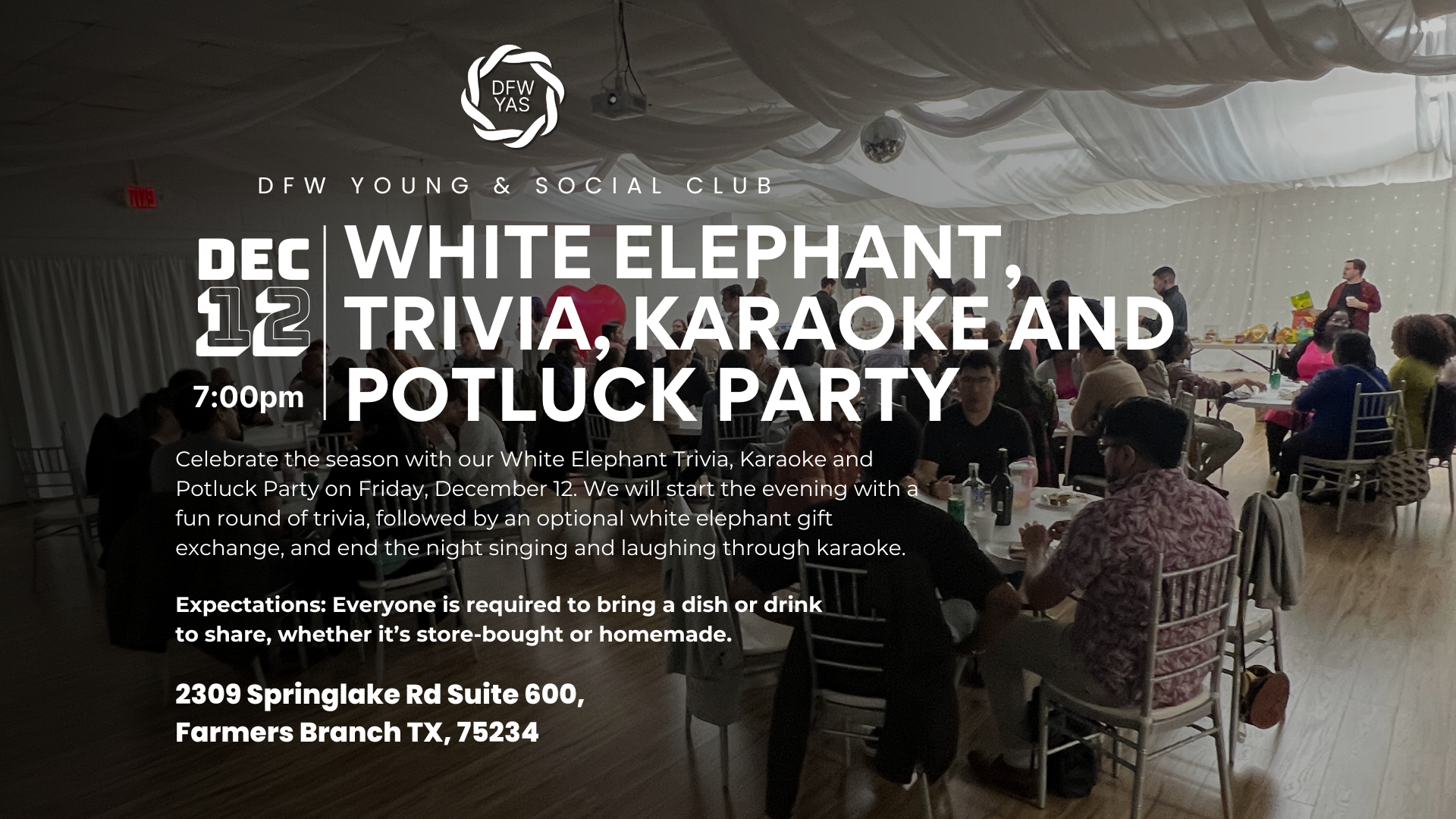 White Elephant Trivia, Karaoke and Potluck Party