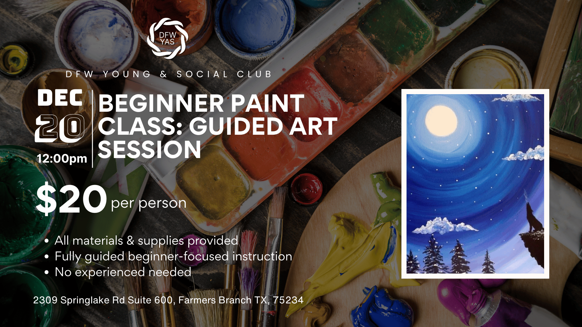 Beginner Paint Class: Guided Weekend Art Class