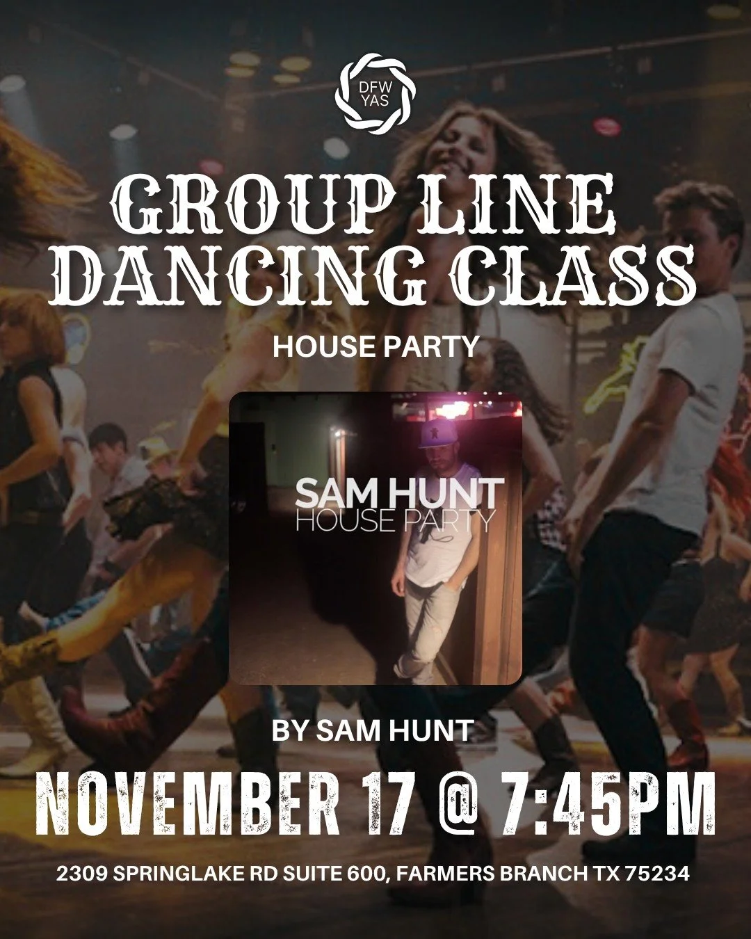 🤠 Kick off your week with a little country flair! Join us Monday, November 10 at 7:45 PM for our Beginner Line Dancing Class, where we&rsquo;ll be dancing to House Party by Sam Hunt.

No partner, no experience &mdash; just good music, good vibes, an