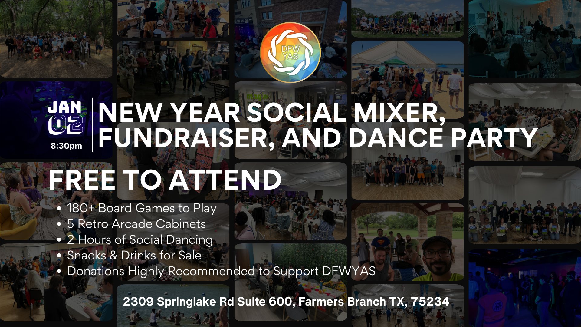 New Year Social Mixer, Fundraiser, and Dance Party