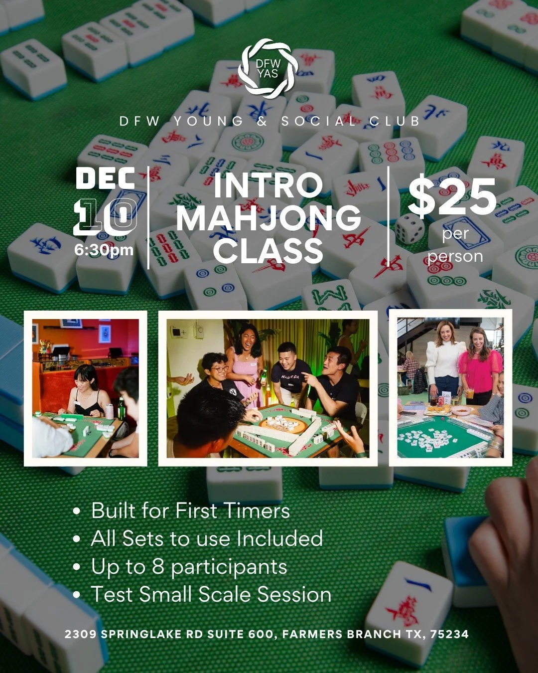 🀄 Curious about American Mahjong? Come learn the basics with us.

Join our Intro to American Mahjong class on Wednesday, Dec 10 at 6:30 PM. This beginner friendly session led by @shreemahida_, is a relaxed, hands-on way to learn the tiles, the flow 