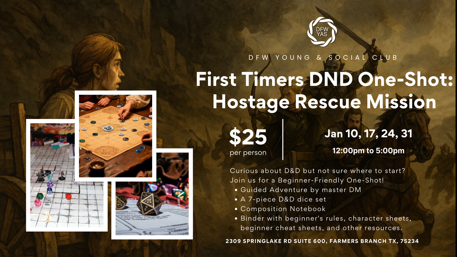 D&amp;D for First Timers | One-Shot: Hostage Rescue (1/10/25)