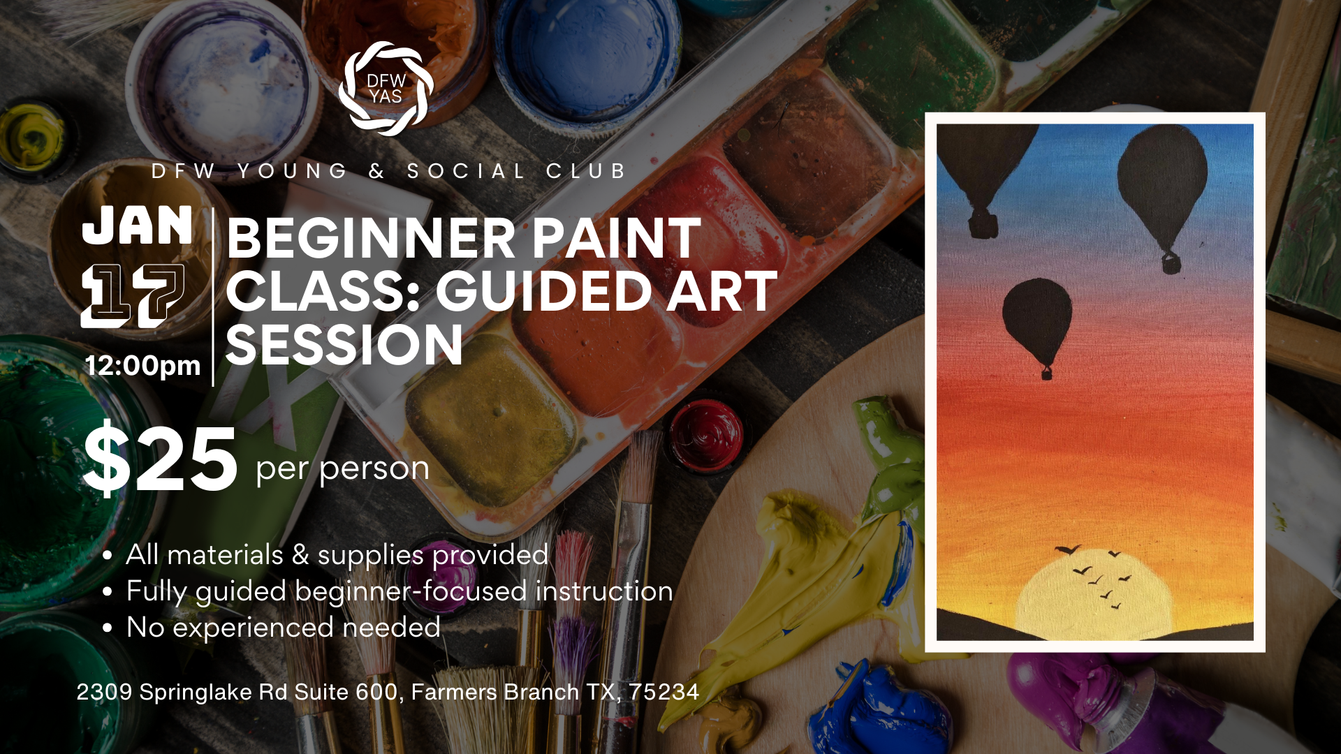 Beginner Paint Class: Guided Weekend Art Class