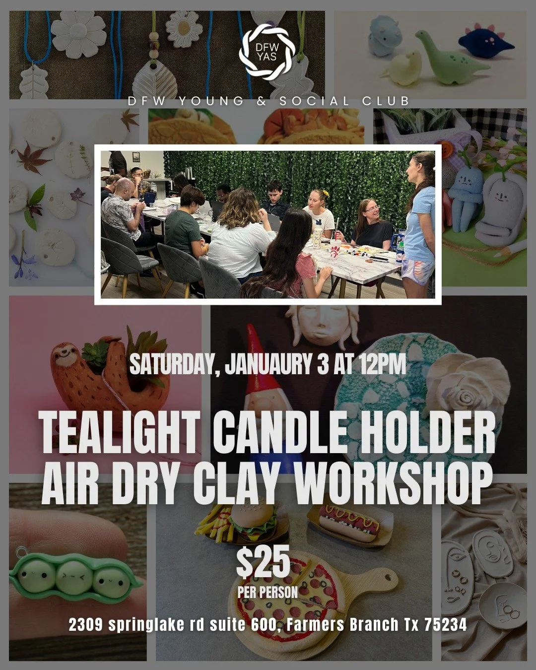 🕯️ Looking for a calm, creative way to spend your Saturday

Join us for our Tealight Candle Holder Air-Dry Clay Workshop on Saturday, Jan 3 from 12&ndash;2 PM. This beginner-friendly class is all about slowing down, getting your hands into clay, and