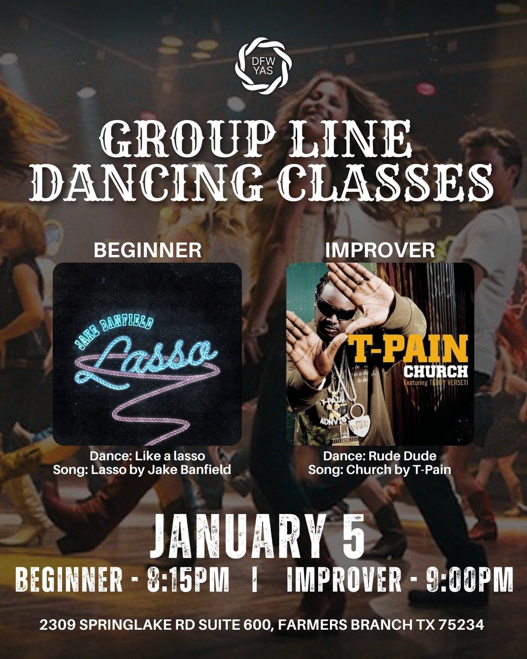 🤠 Kick off your week with a little country flair! Join us Monday, January 5 for two line dances classes starting at 8:15pm

No partner, no experience &mdash; just good music, good vibes, and a guaranteed good time. Each week features a new routine, 