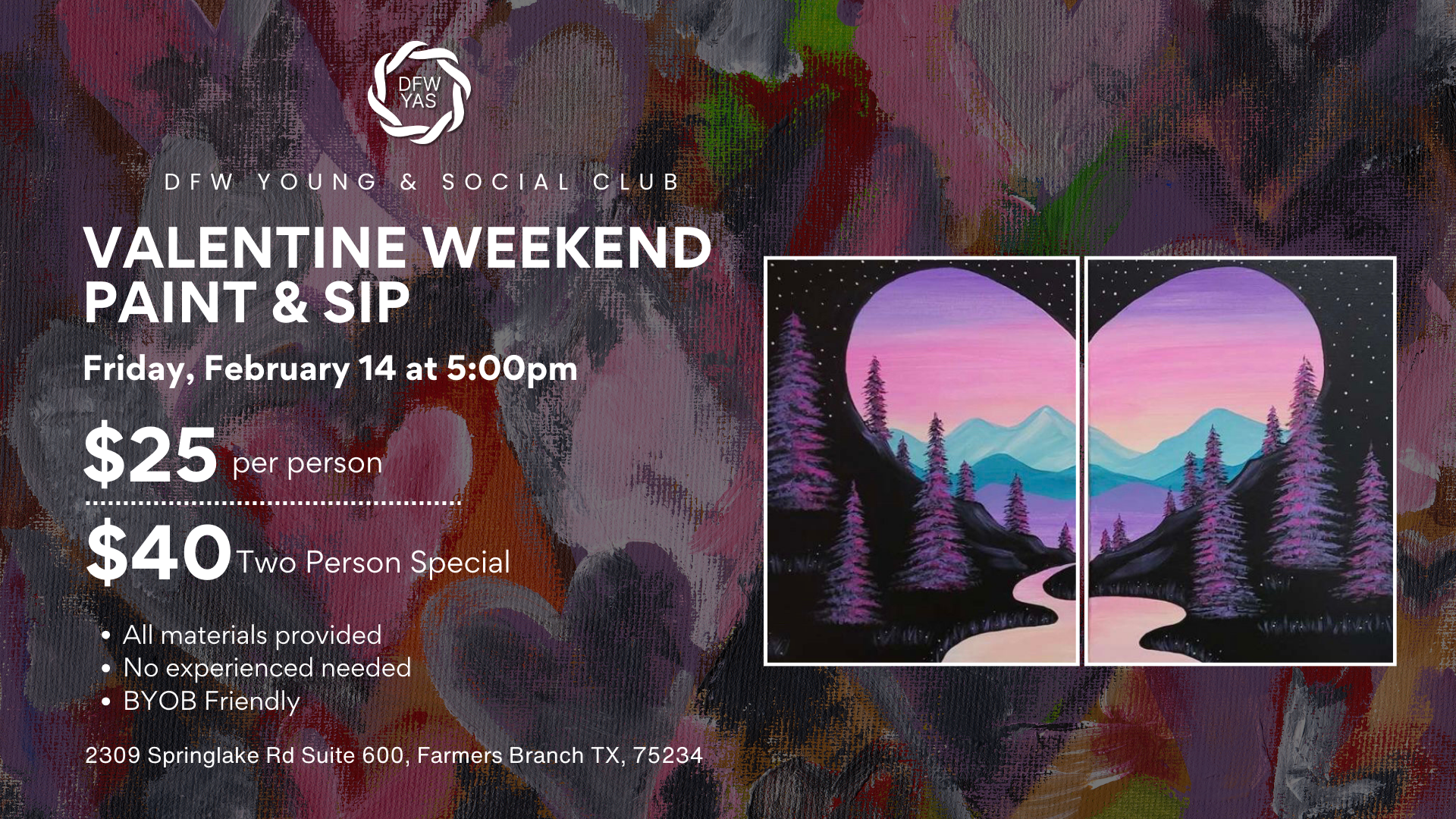 Valentine’s Weekend Painting Class (Saturday, Session 2)