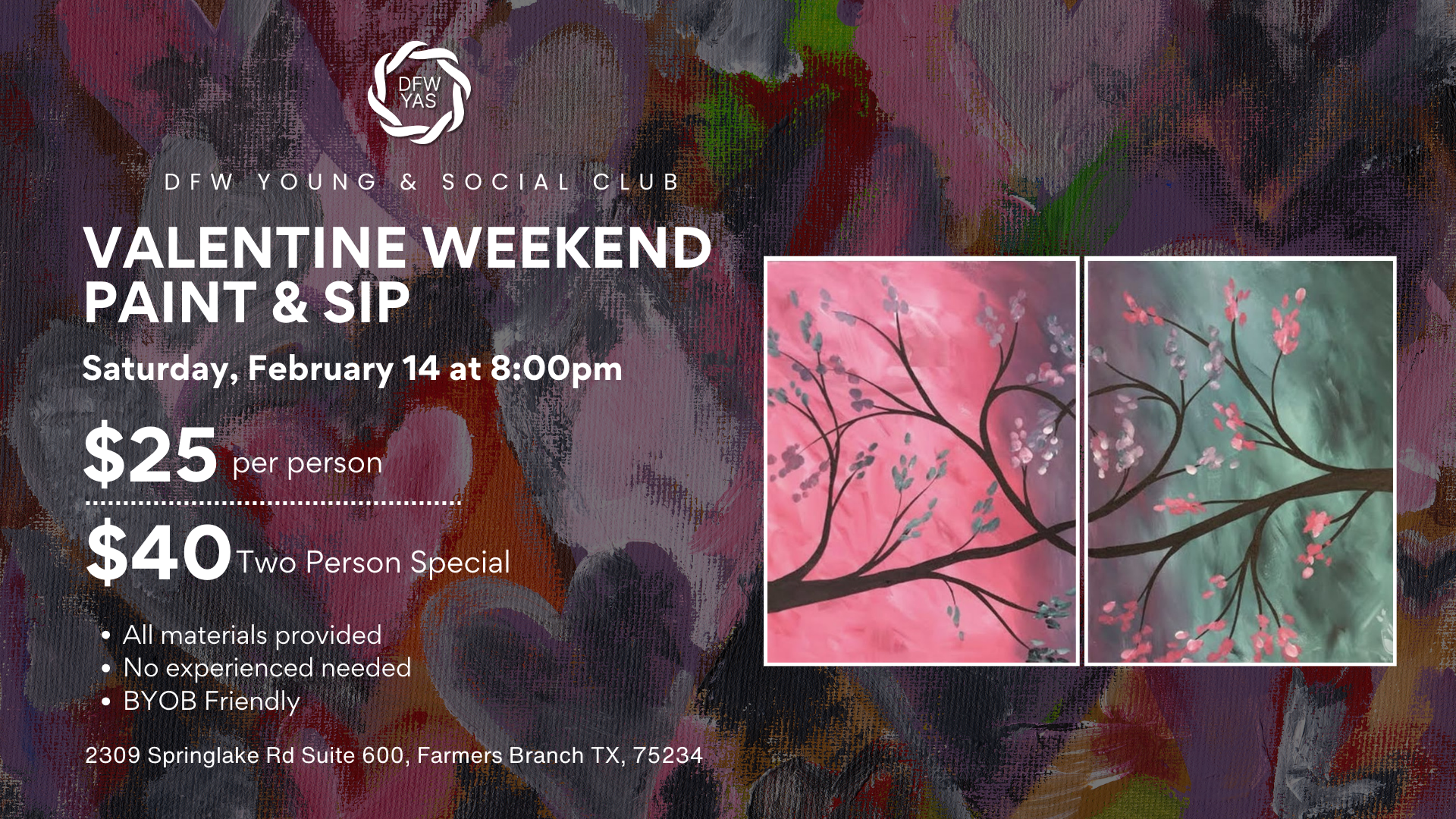 Valentine’s Weekend Painting Class (Saturday, Session 3)