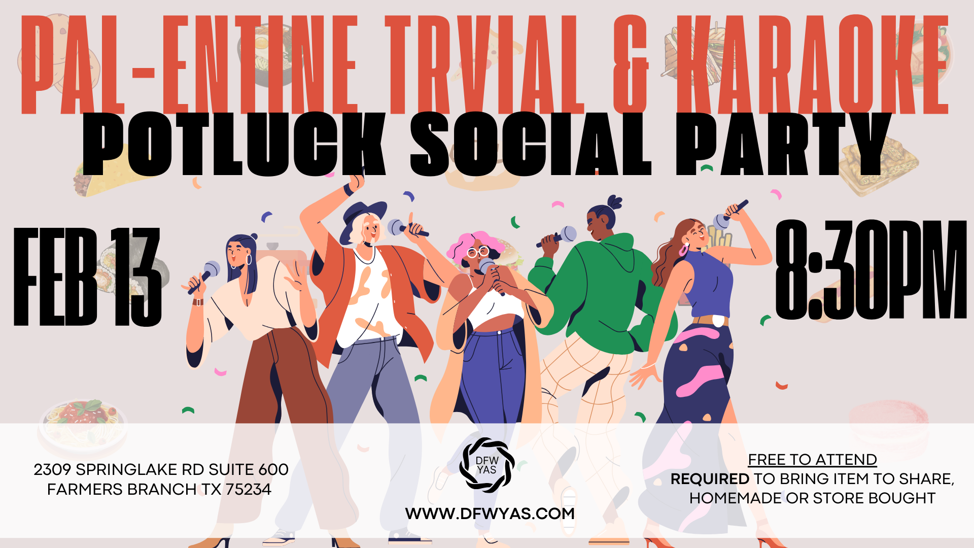 PAL-entine Trivia, Karaoke &amp; Potluck Social Party