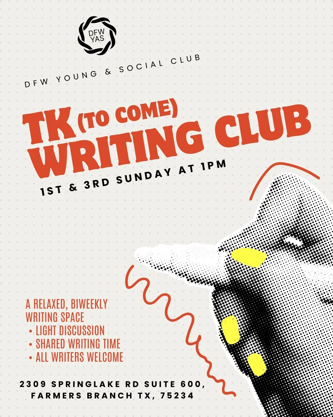 ✍️ Looking for a place to write without pressure

TK Writing Chats is a relaxed, biweekly writing group that meets on the 1st and 3rd Sundays from 1&ndash;3 PM, starting Sunday, Jan 18. Each session begins with a casual, lightly guided conversation a