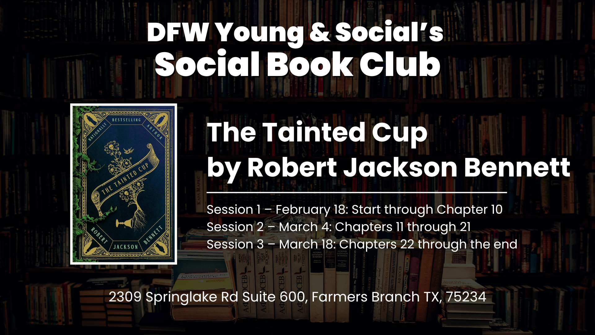 DFWYAS Book Club: The Tainted Cup by Robert Jackson Bennett