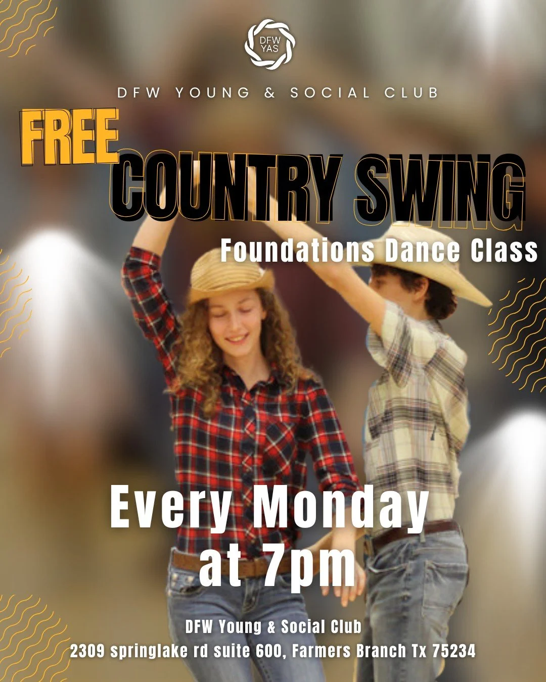 🤠 Now is the time to learn the basics. Our Country Swing Foundations class is free, and this is your chance to build a smooth, reliable basic of this exciting Texas Classic. Join us every Monday at 7:00 PM for a focused 30-minute class designed to h