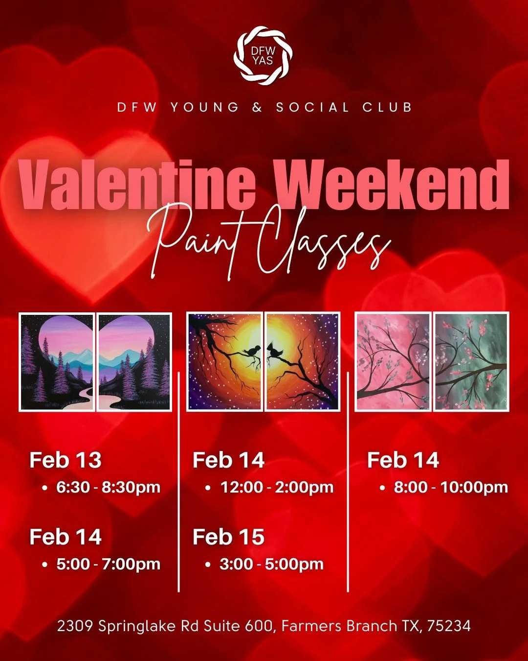 🎨 Looking for a creative Valentine&rsquo;s plan? Our Valentine&rsquo;s Weekend Paint Classes are a cozy, low-pressure way to spend time together or enjoy a relaxed creative night with friends. 

All classes are beginner-friendly and guided step by s